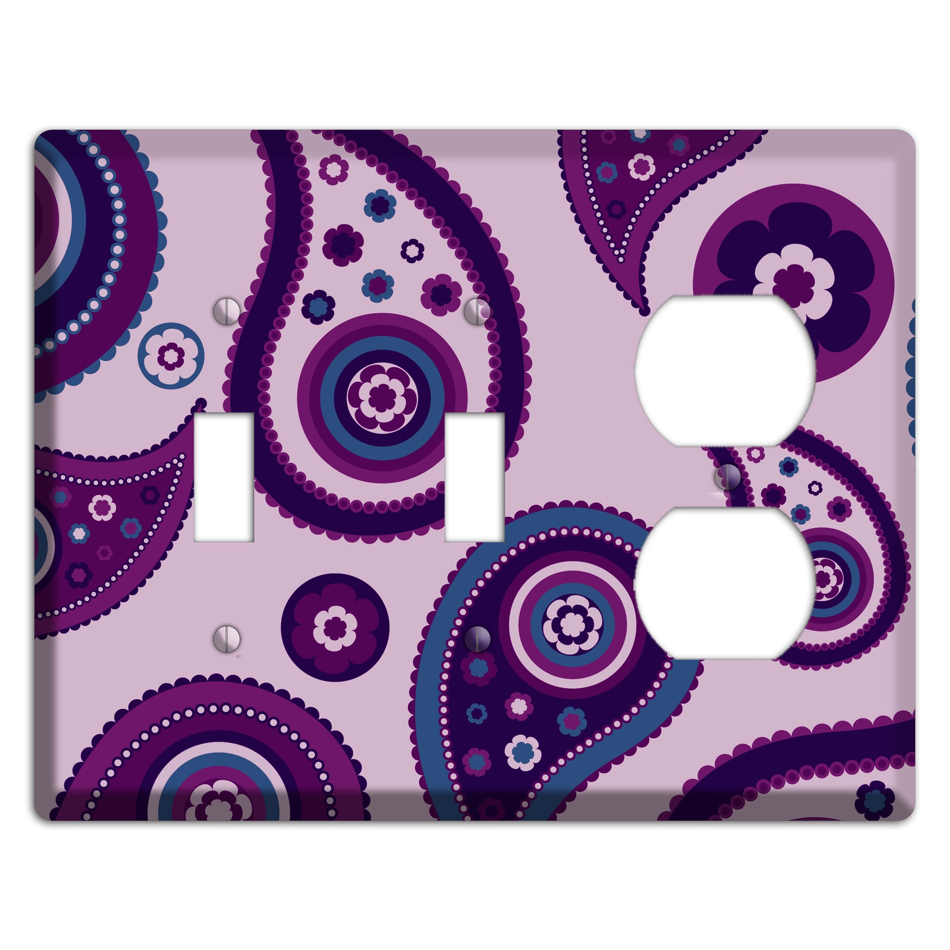 Light Purple Pailsey 2 Toggle / Duplex Wallplate