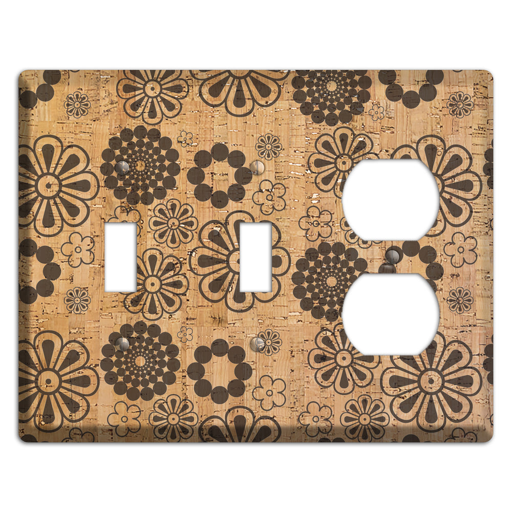 Retro Floral Cork 2 Toggle / Duplex Wallplate