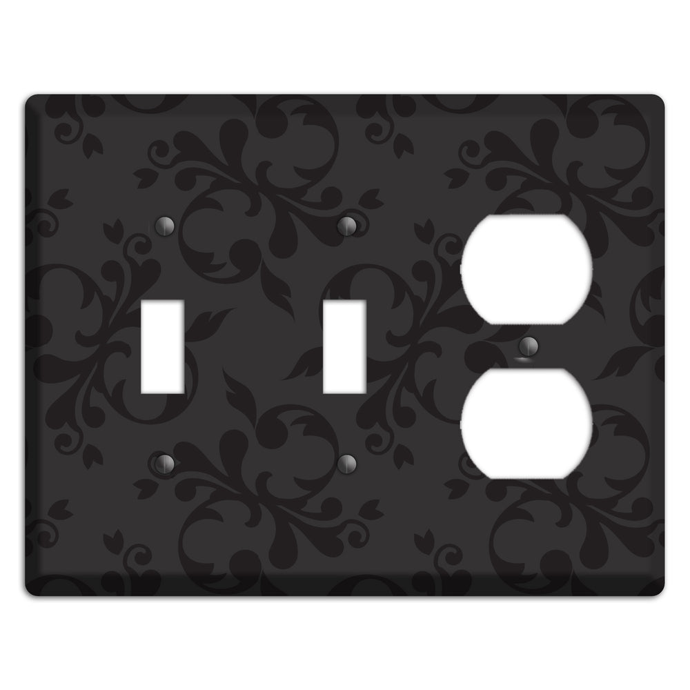 Black Victorian Toile 2 Toggle / Duplex Wallplate