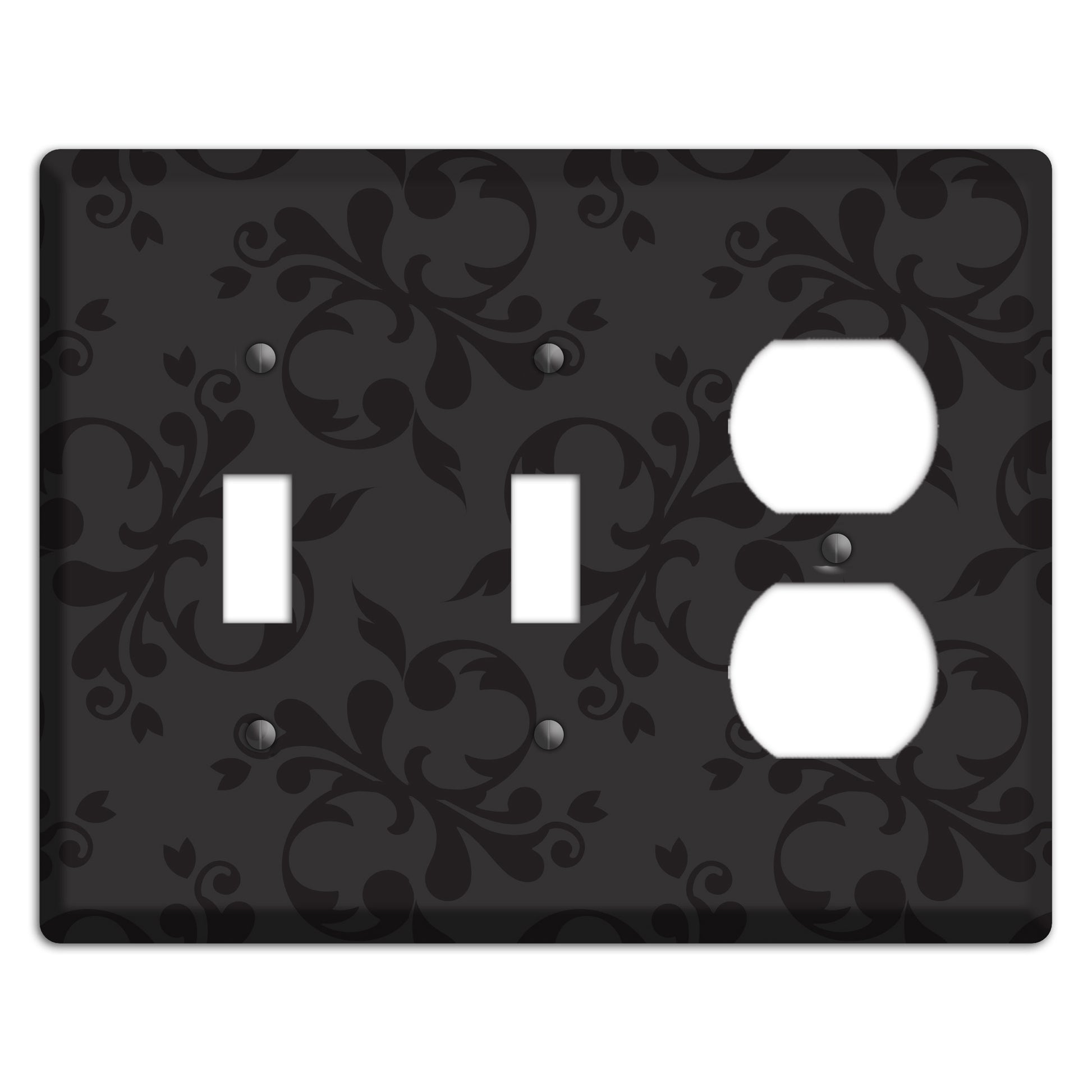 Black Victorian Toile 2 Toggle / Duplex Wallplate