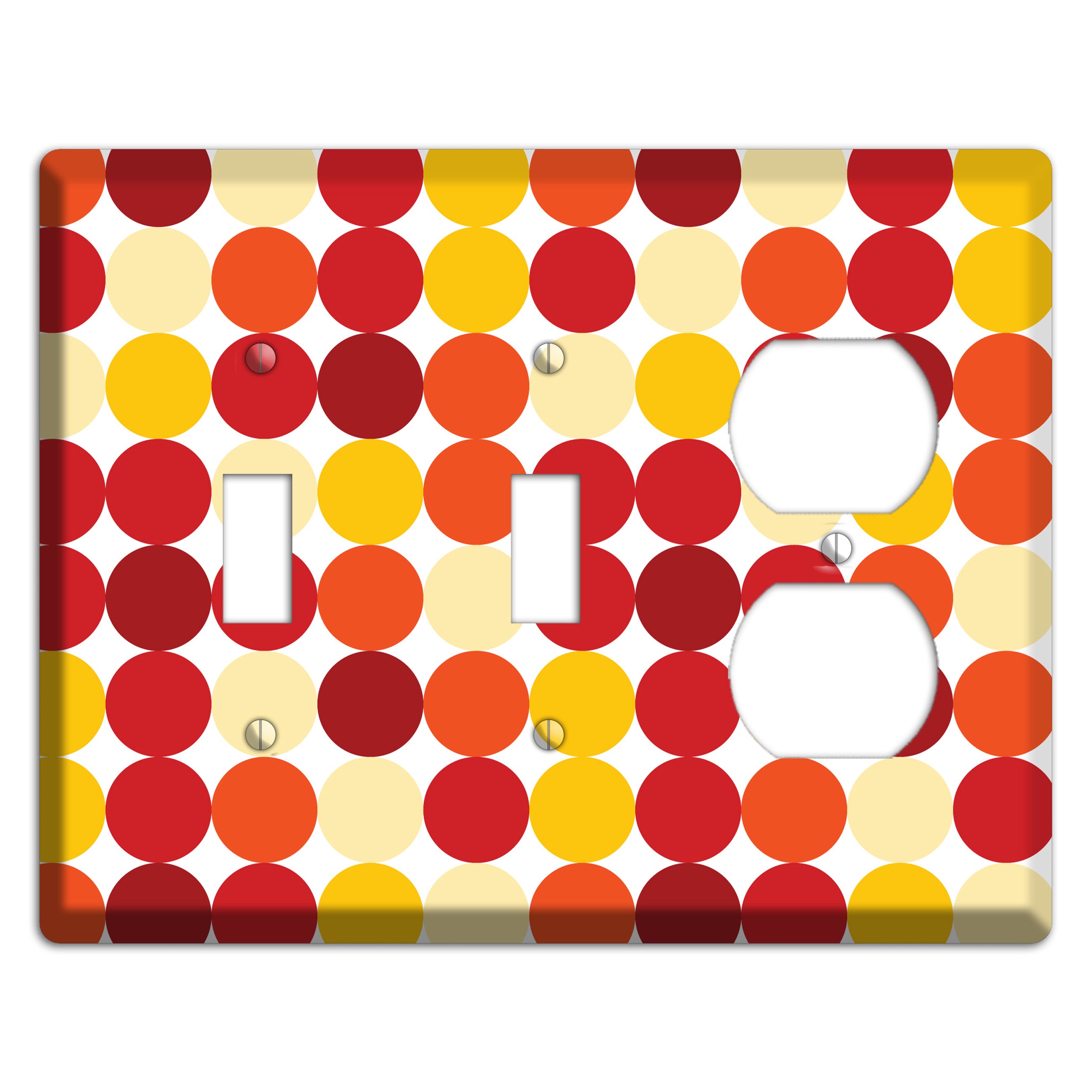 Multi Red and Beige Dots 2 Toggle / Duplex Wallplate