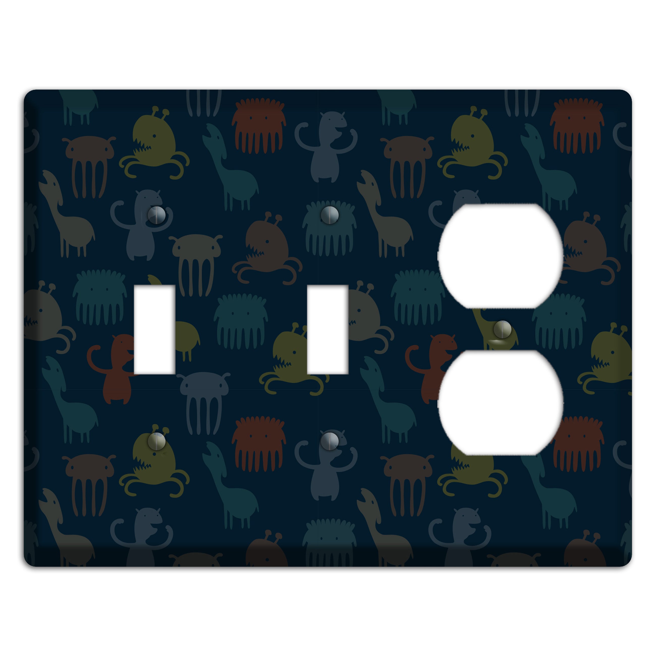 Silly Monsters Black 2 Toggle / Duplex Wallplate