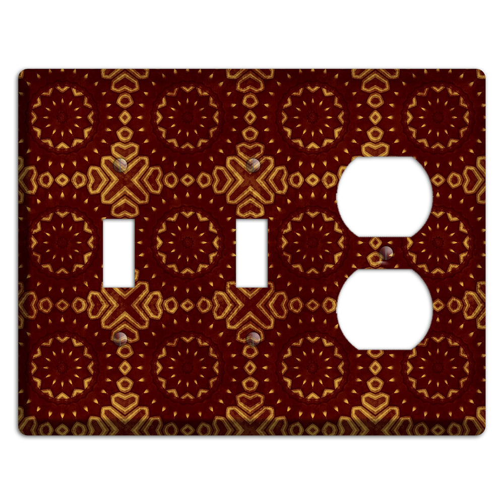 Maroon Grunge Suzani 3 2 Toggle / Duplex Wallplate