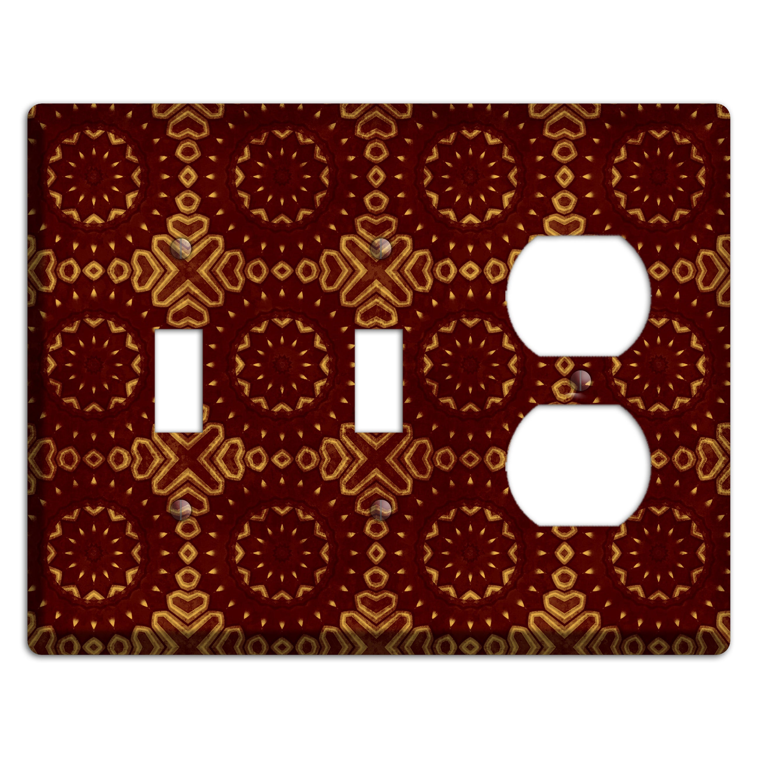 Maroon Grunge Suzani 3 2 Toggle / Duplex Wallplate