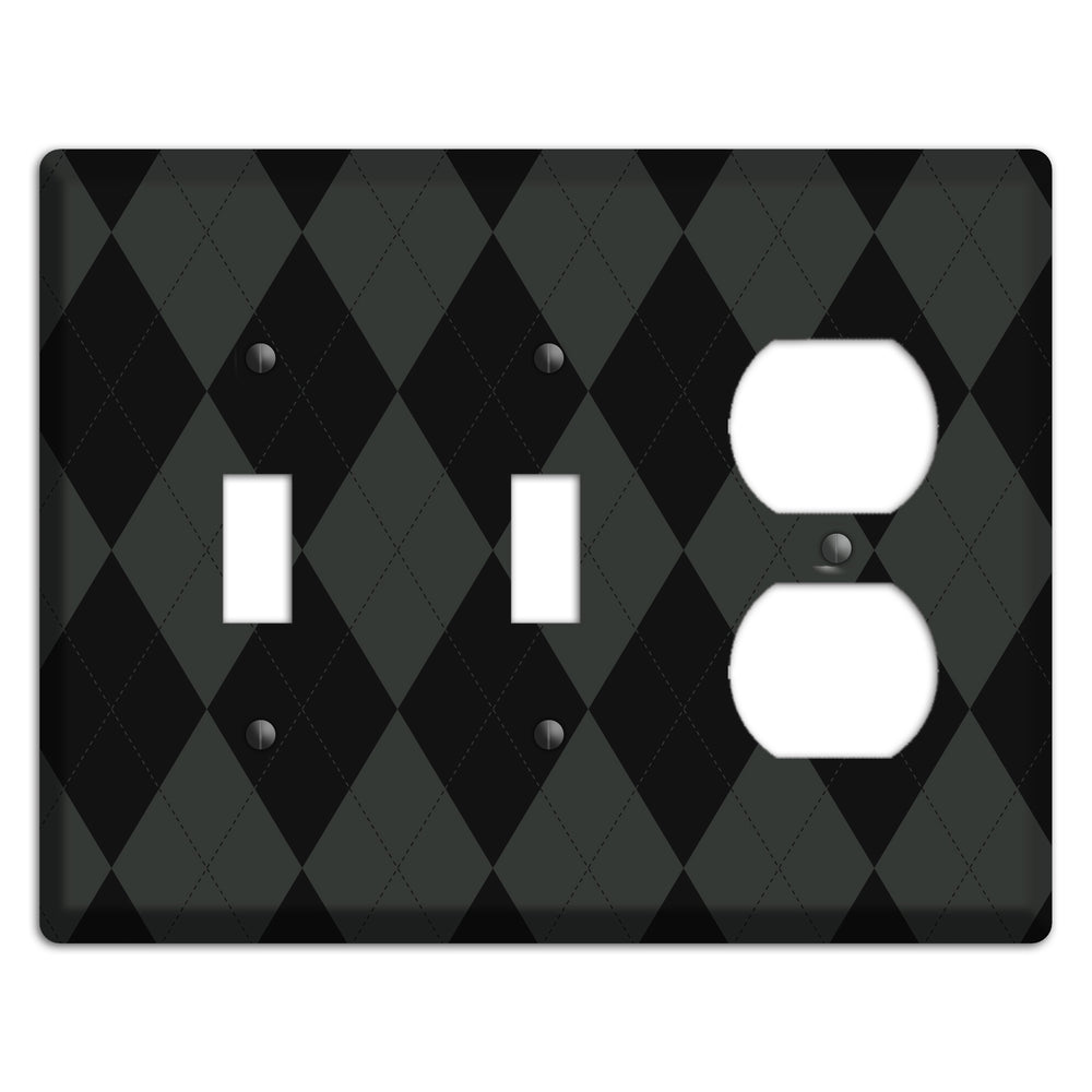 Gray and Black Argyle 2 Toggle / Duplex Wallplate