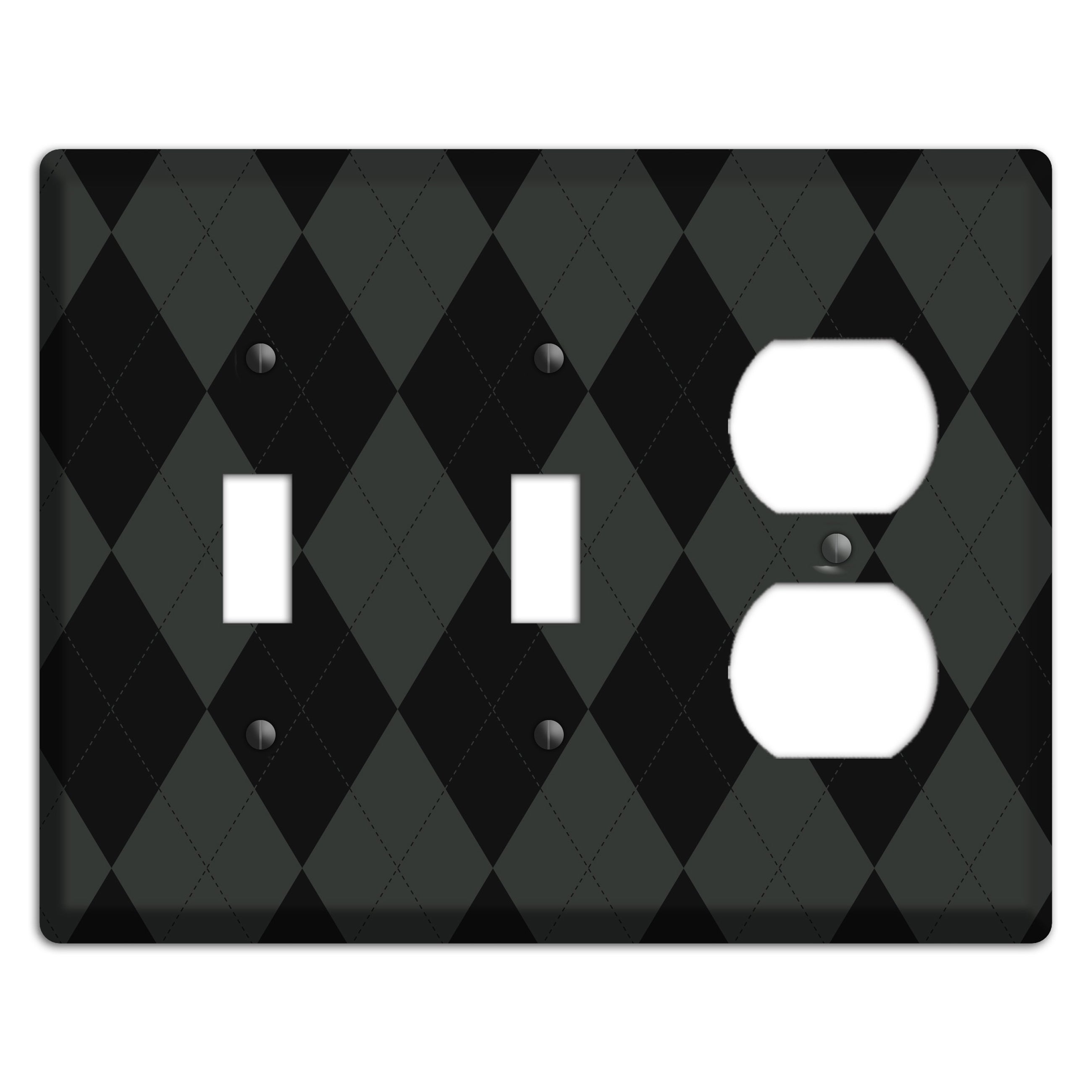 Gray and Black Argyle 2 Toggle / Duplex Wallplate