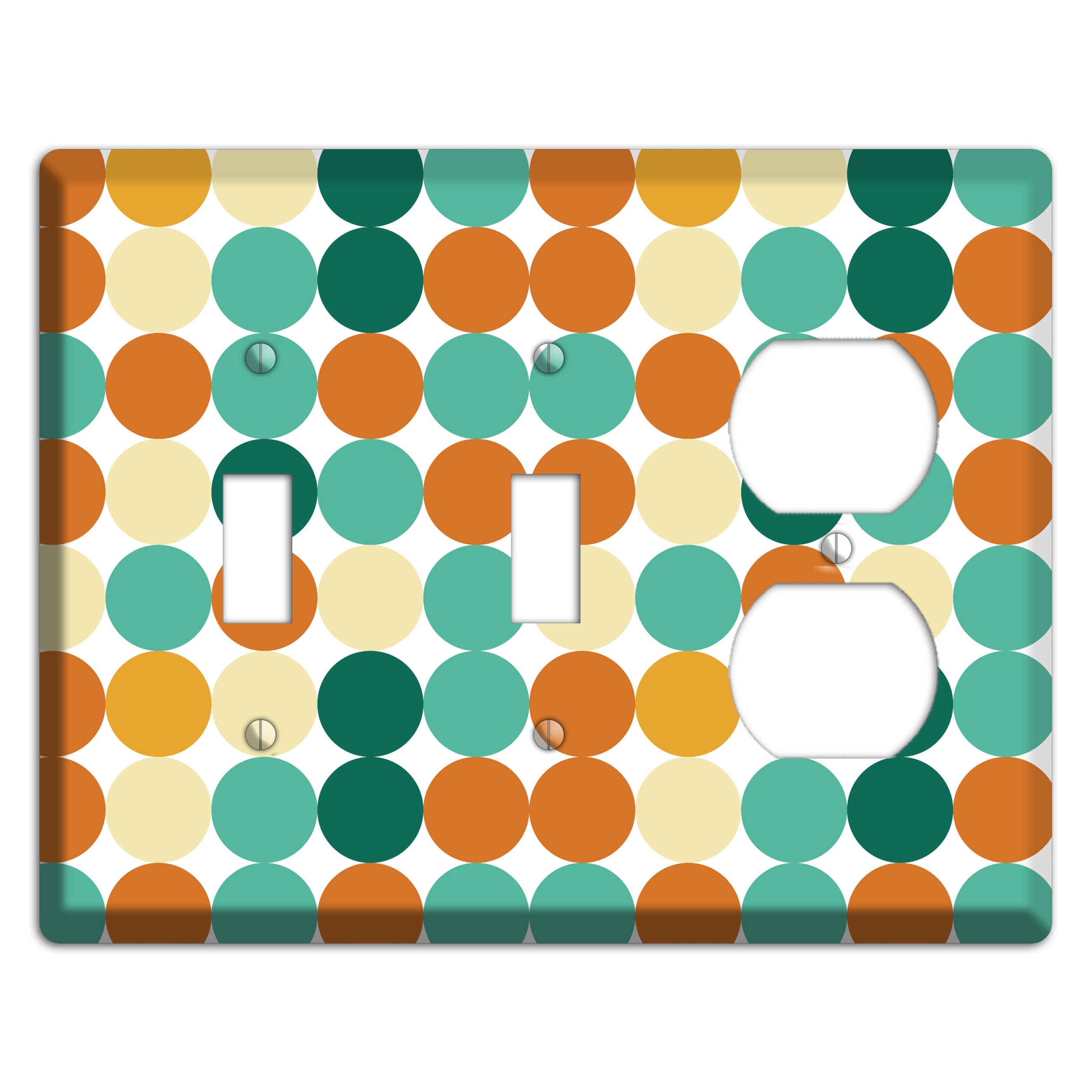 Multi Umber Jade Tiled Dots 2 Toggle / Duplex Wallplate
