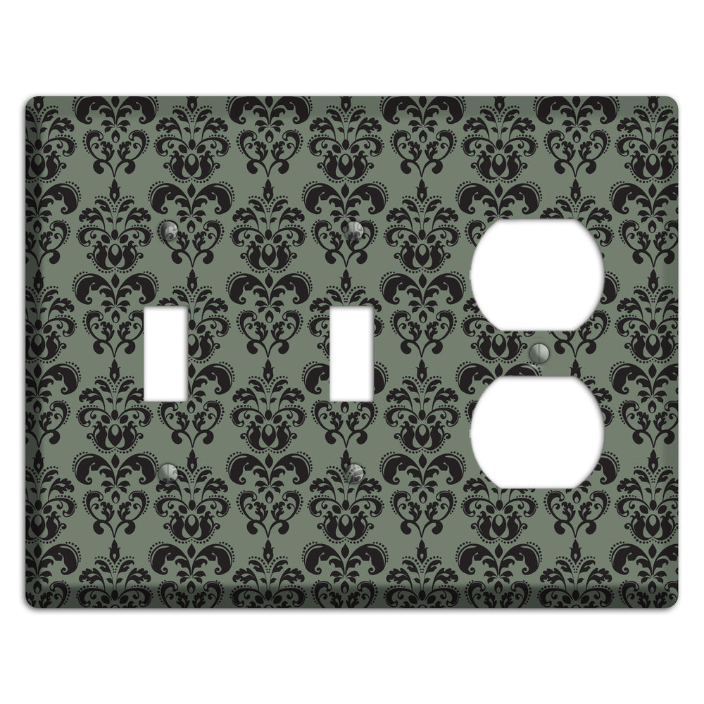 Moss Cartouche Half Drop 2 Toggle / Duplex Wallplate