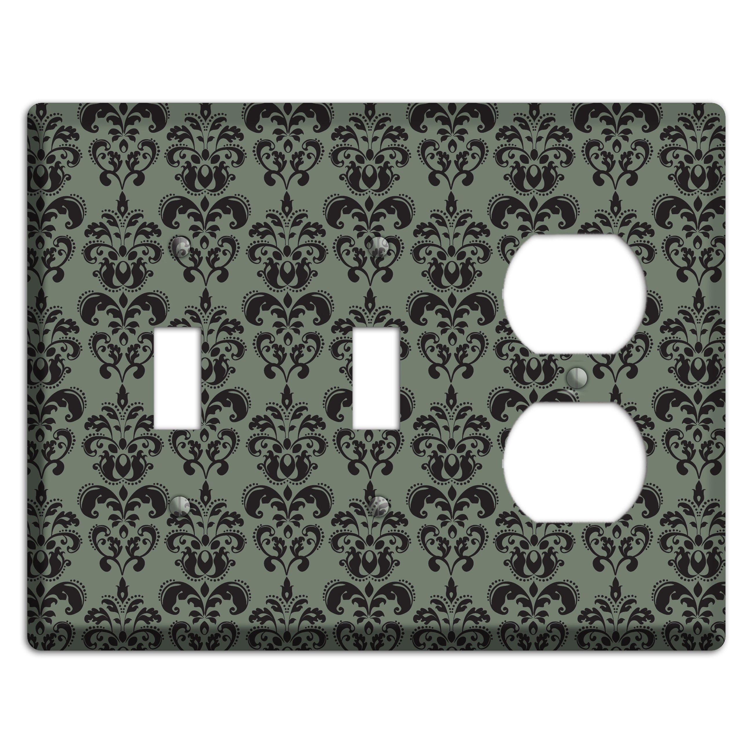 Moss Cartouche Half Drop 2 Toggle / Duplex Wallplate