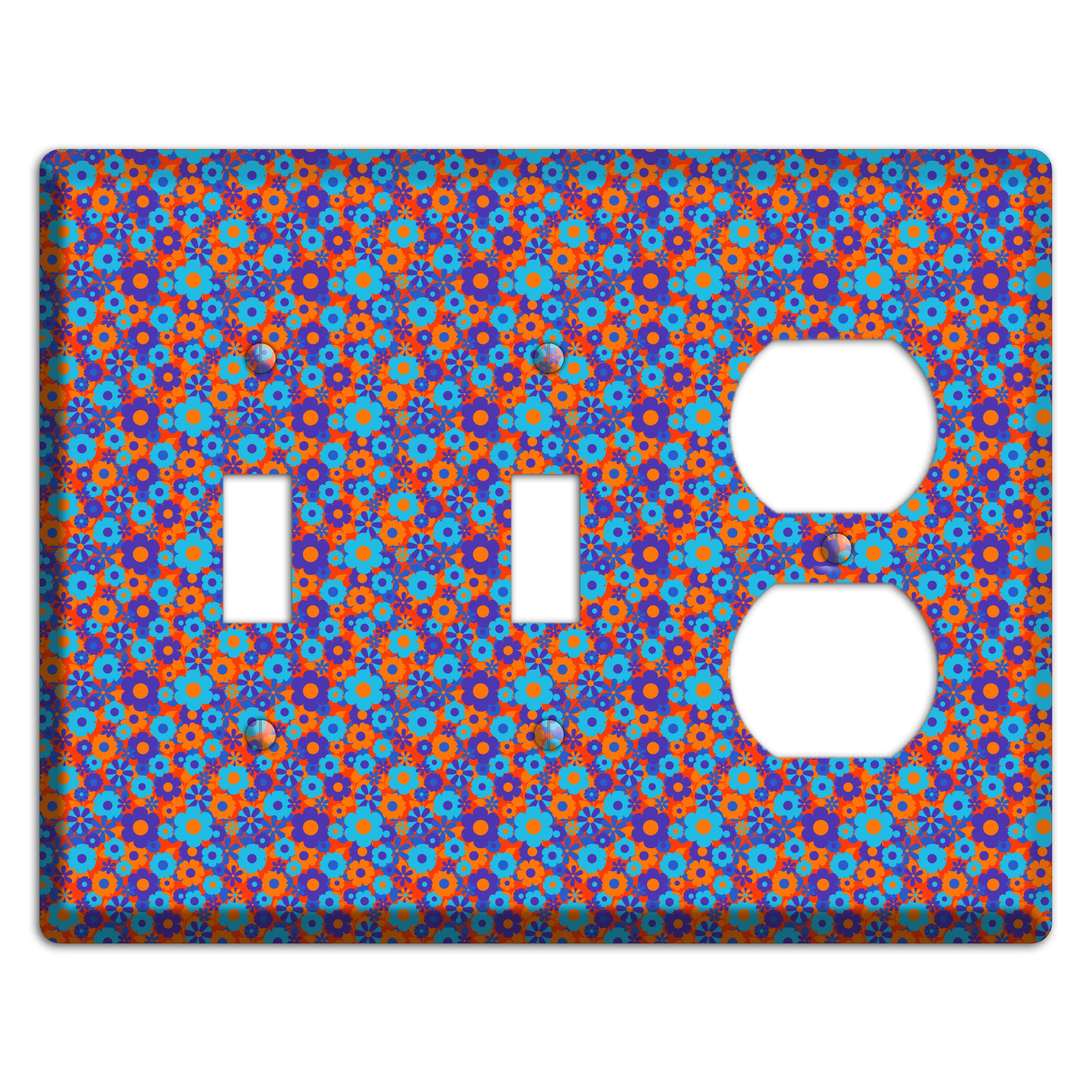 Blue Purple Calico 2 Toggle / Duplex Wallplate