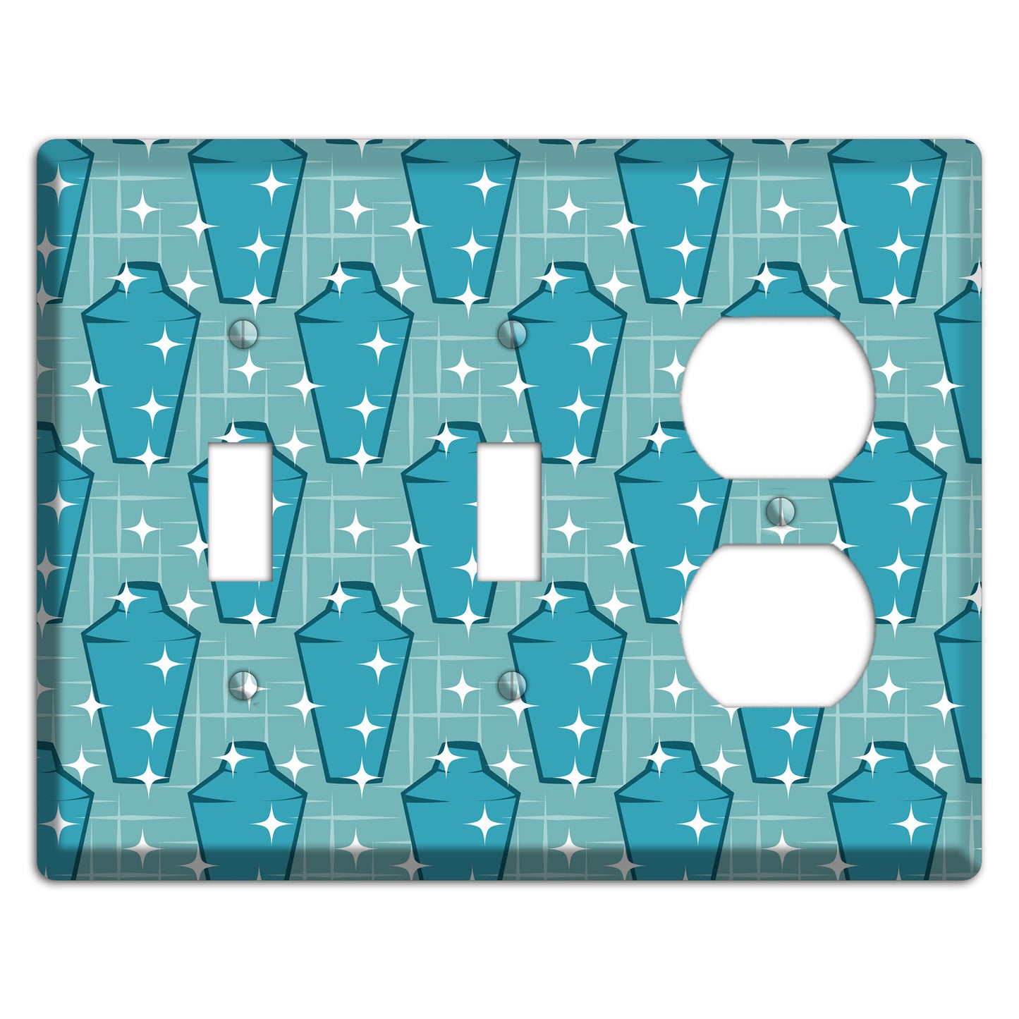 Blue and Teal Shaker 2 Toggle / Duplex Wallplate