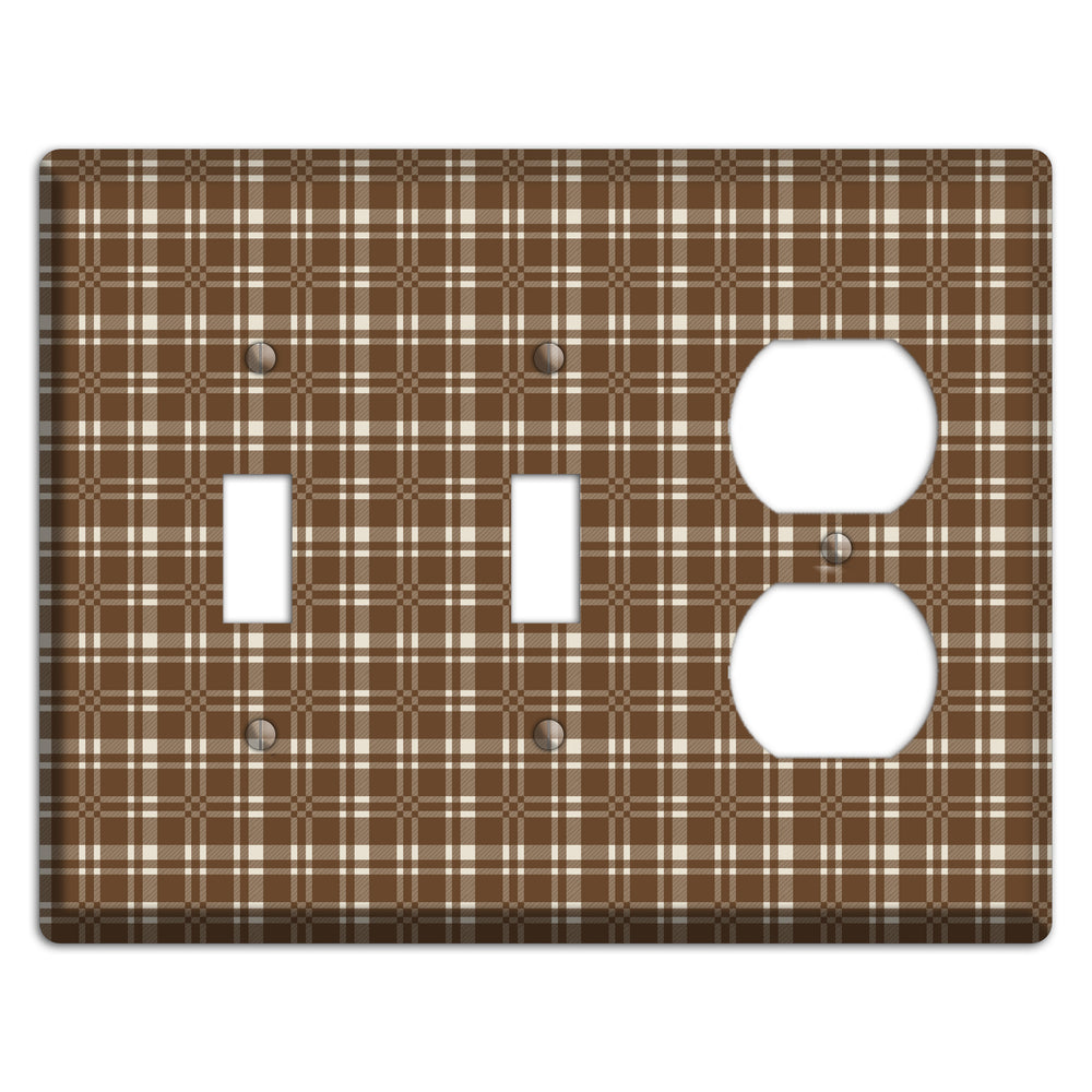 Medium Brown Plaid 2 Toggle / Duplex Wallplate