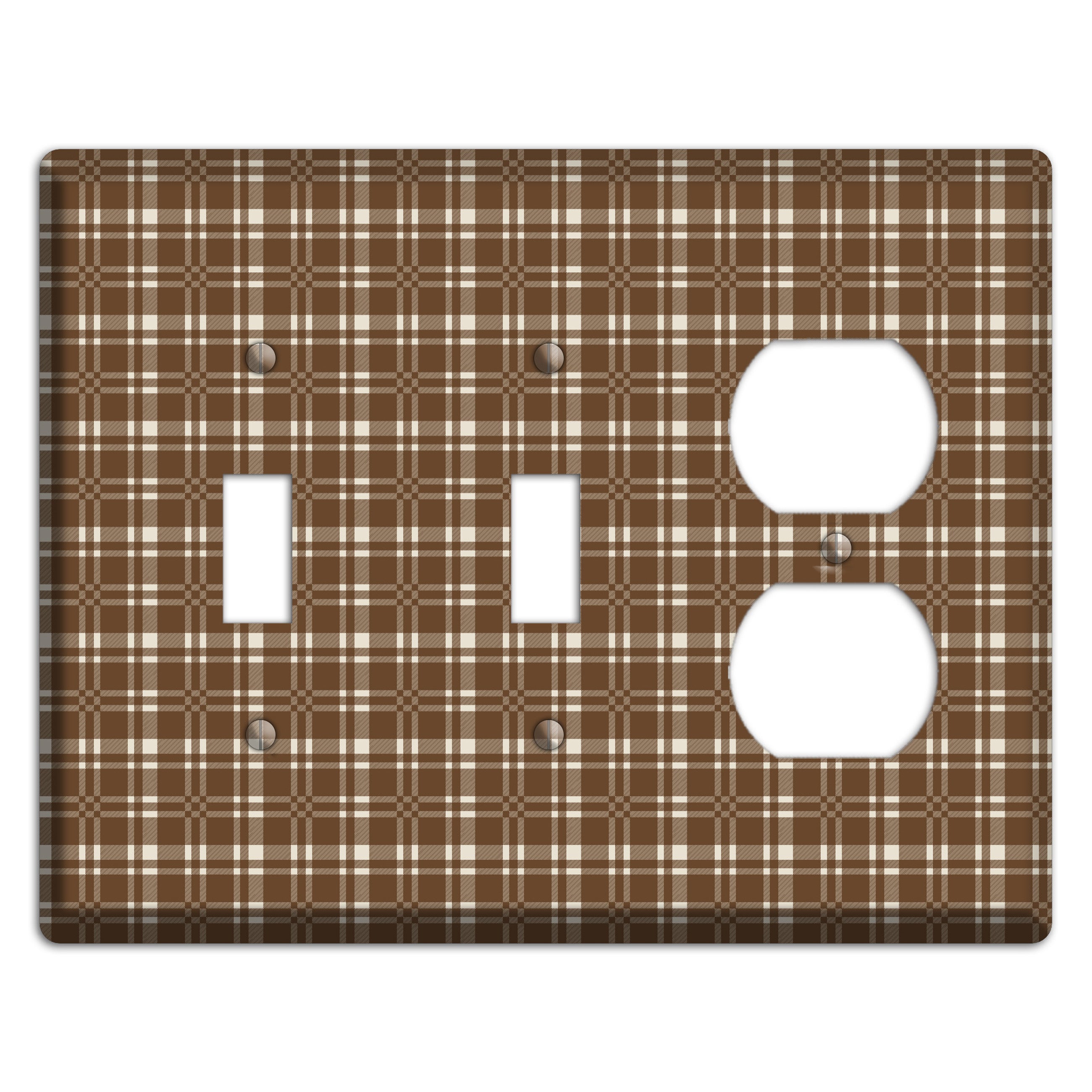 Medium Brown Plaid 2 Toggle / Duplex Wallplate