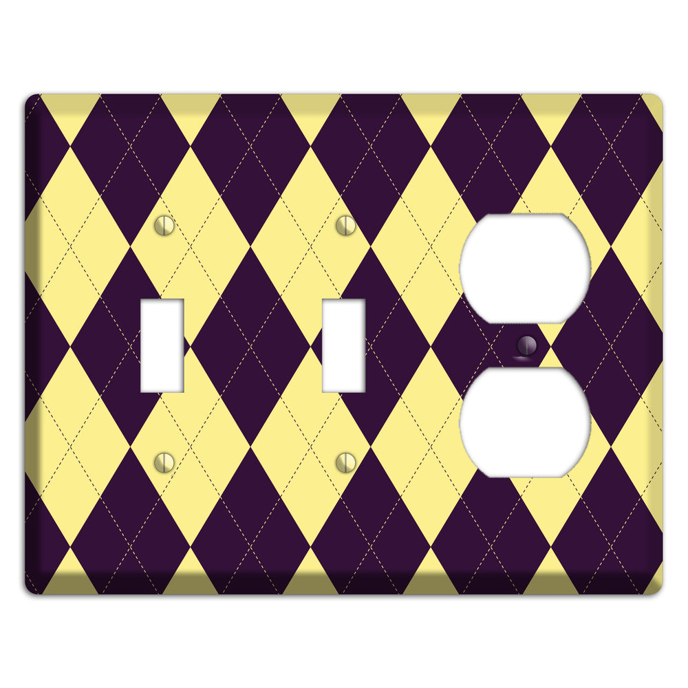 Yellow and Black Argyle 2 Toggle / Duplex Wallplate