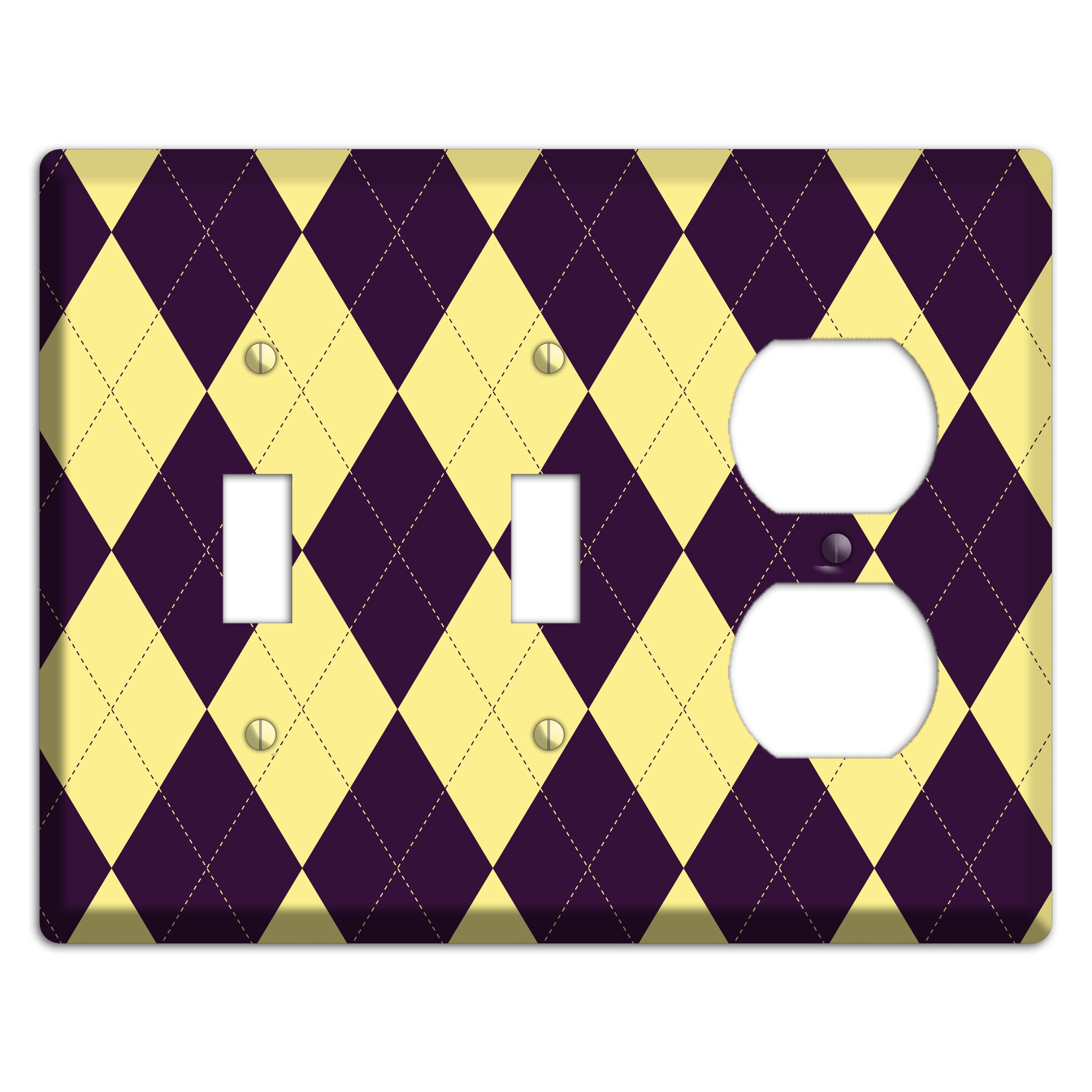 Yellow and Black Argyle 2 Toggle / Duplex Wallplate