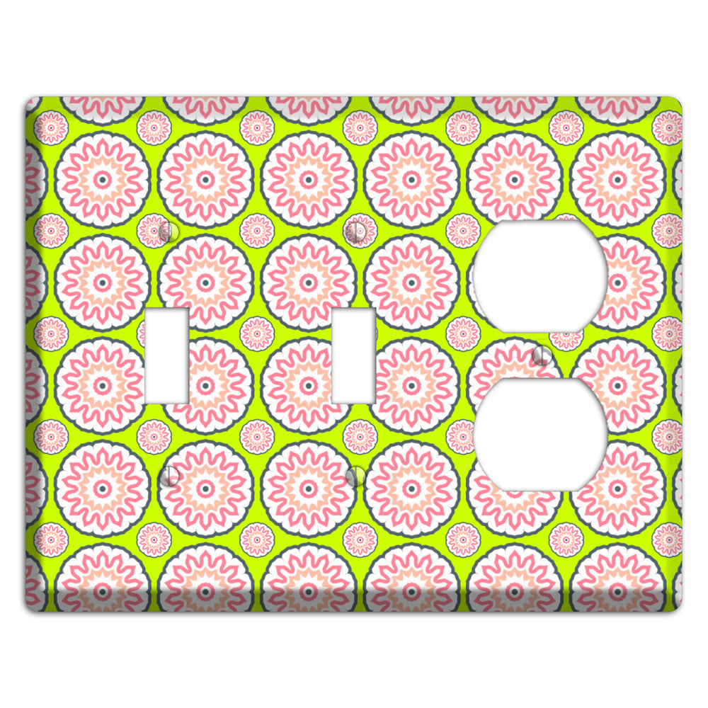 Green with Tiled Suzani 2 Toggle / Duplex Wallplate