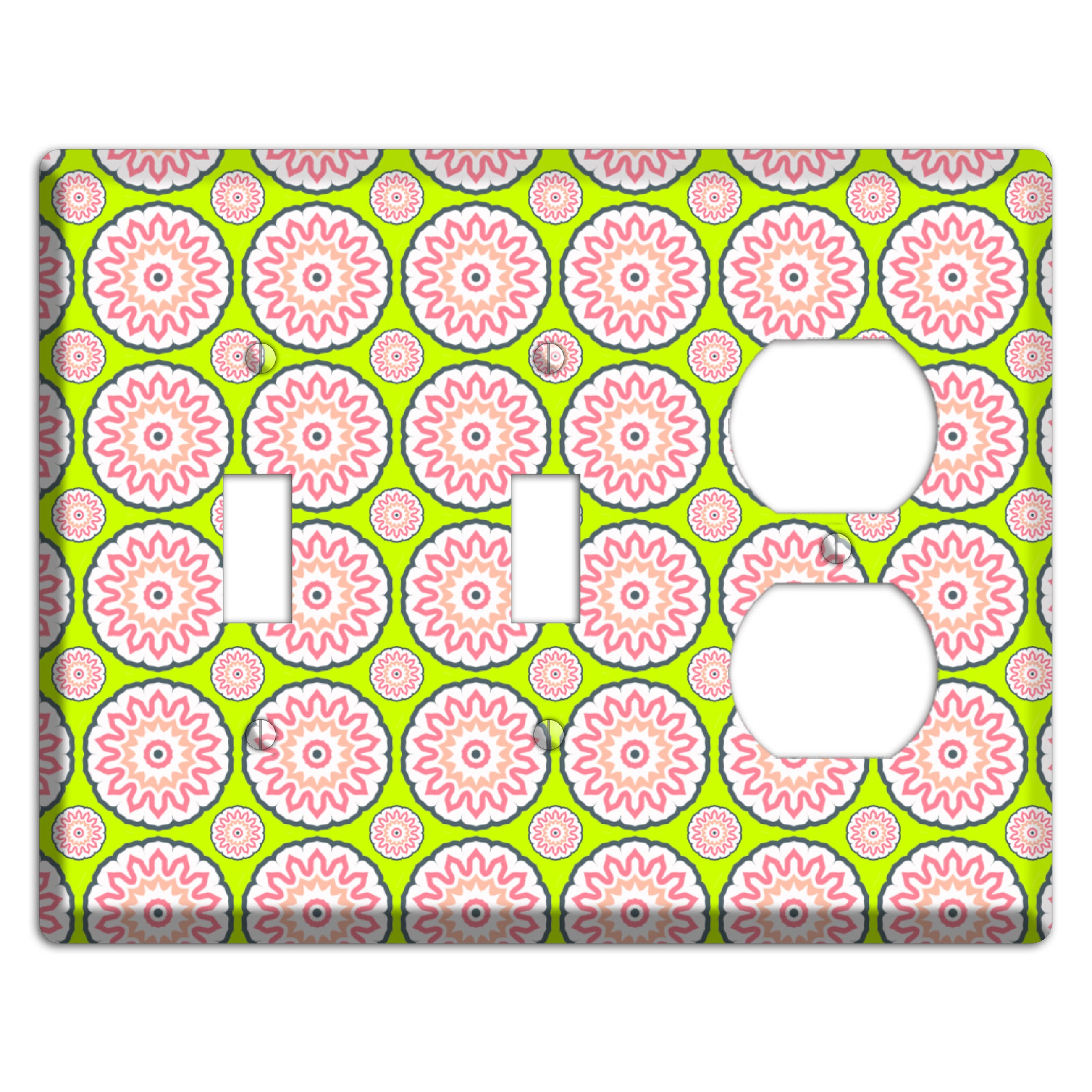 Green with Tiled Suzani 2 Toggle / Duplex Wallplate