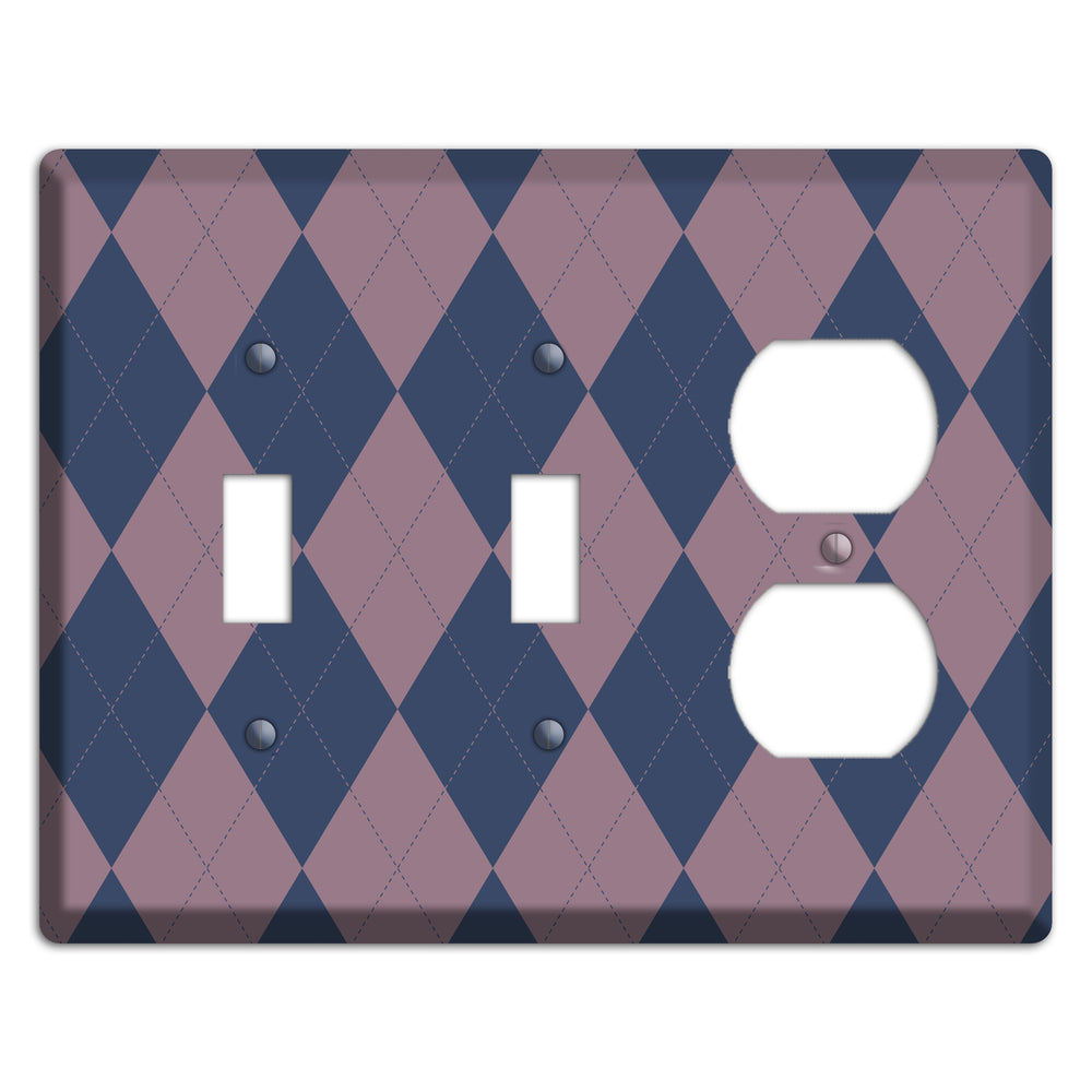 Purple Argyle 2 Toggle / Duplex Wallplate