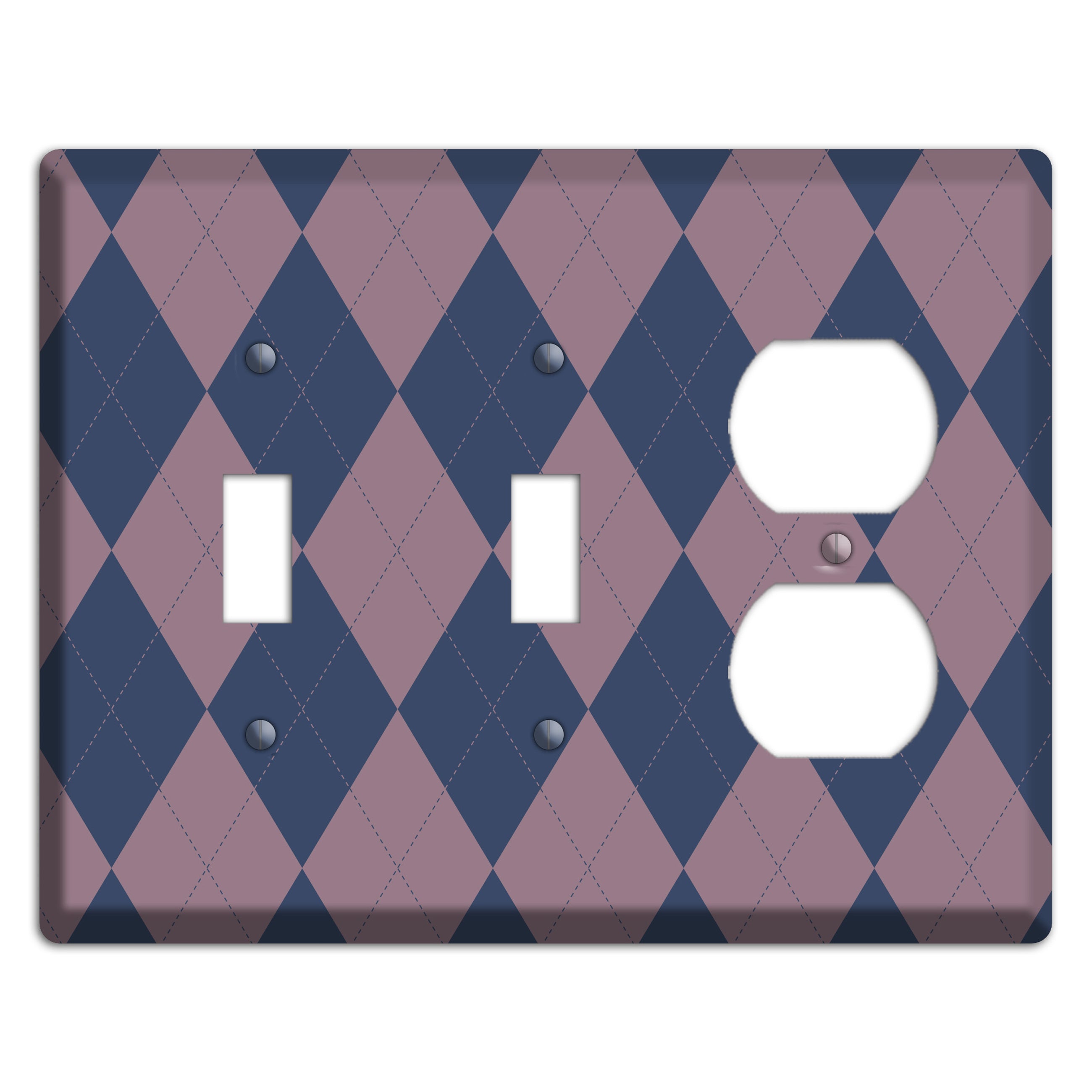 Purple Argyle 2 Toggle / Duplex Wallplate