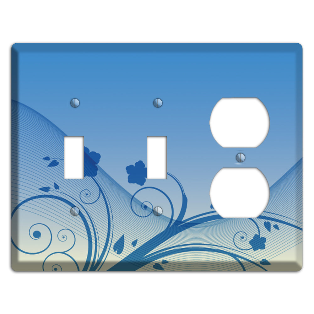 Blue Swirls 2 Toggle / Duplex Wallplate