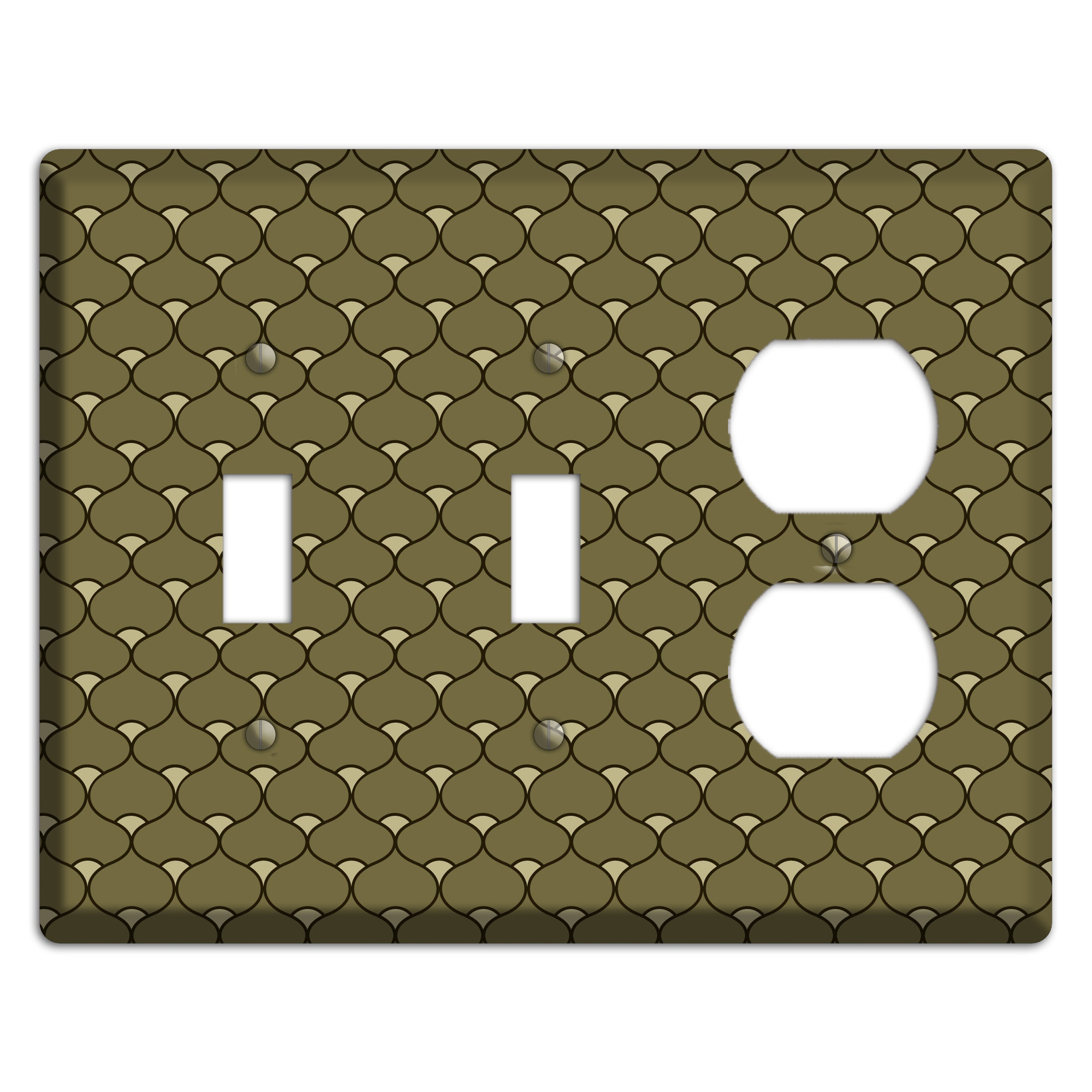Brown Deco Scallop 2 Toggle / Duplex Wallplate