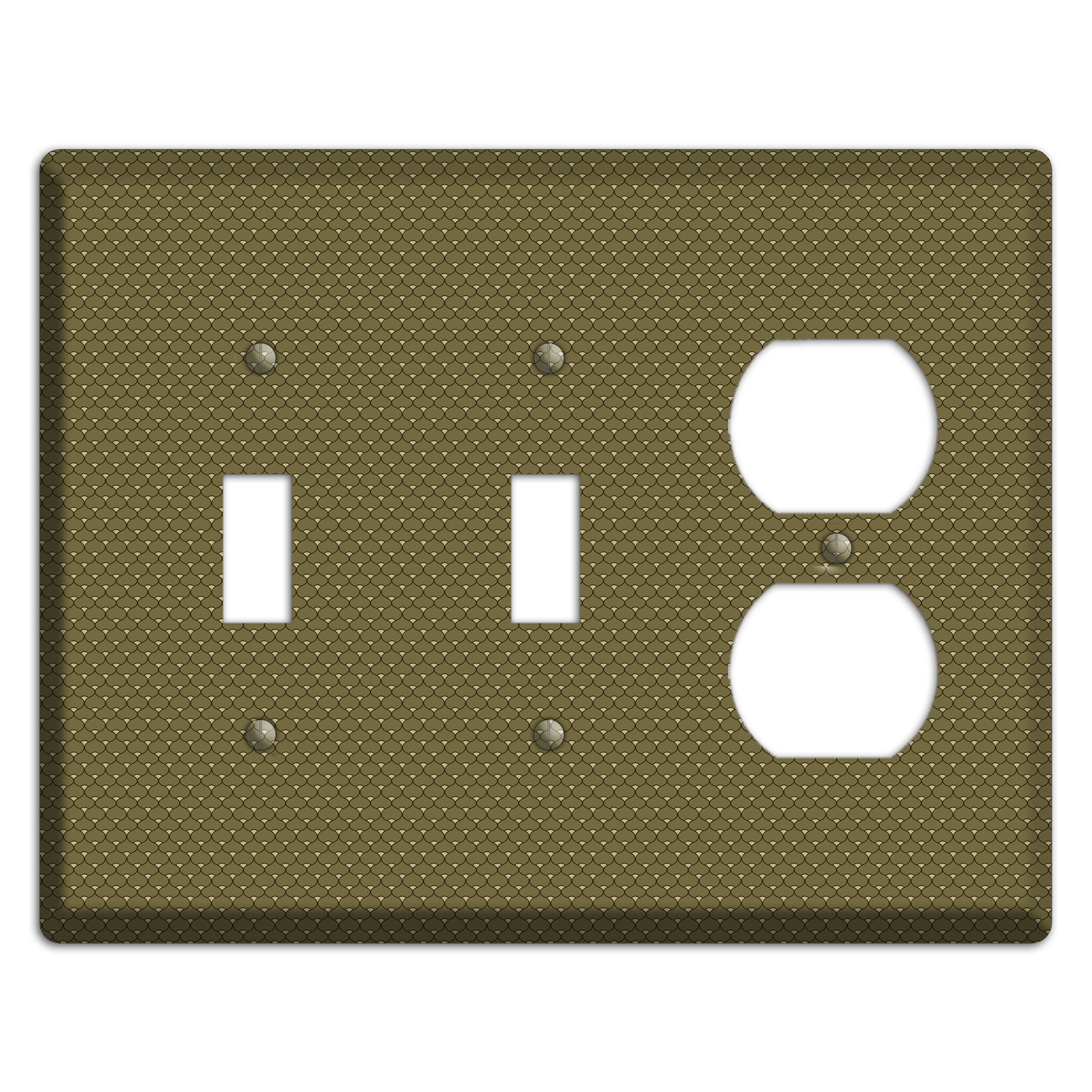 Brown Tiny Deco Scallop 2 Toggle / Duplex Wallplate