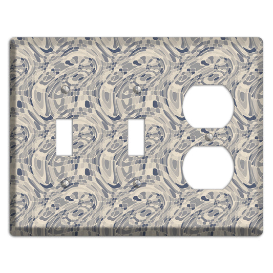 Blue and Beige Abstract 2 2 Toggle / Duplex Wallplate