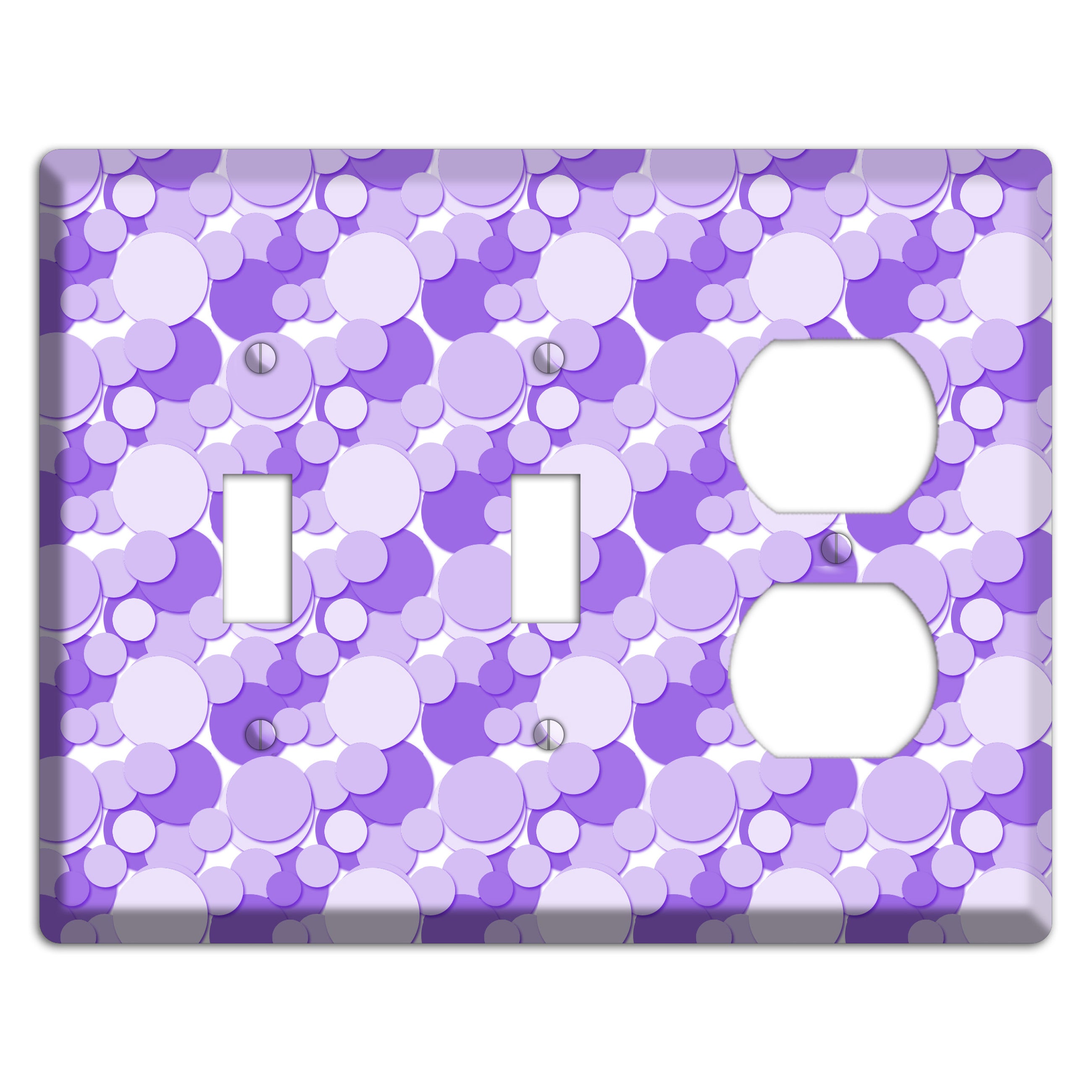 Multi Purple Bubble Dots 2 Toggle / Duplex Wallplate