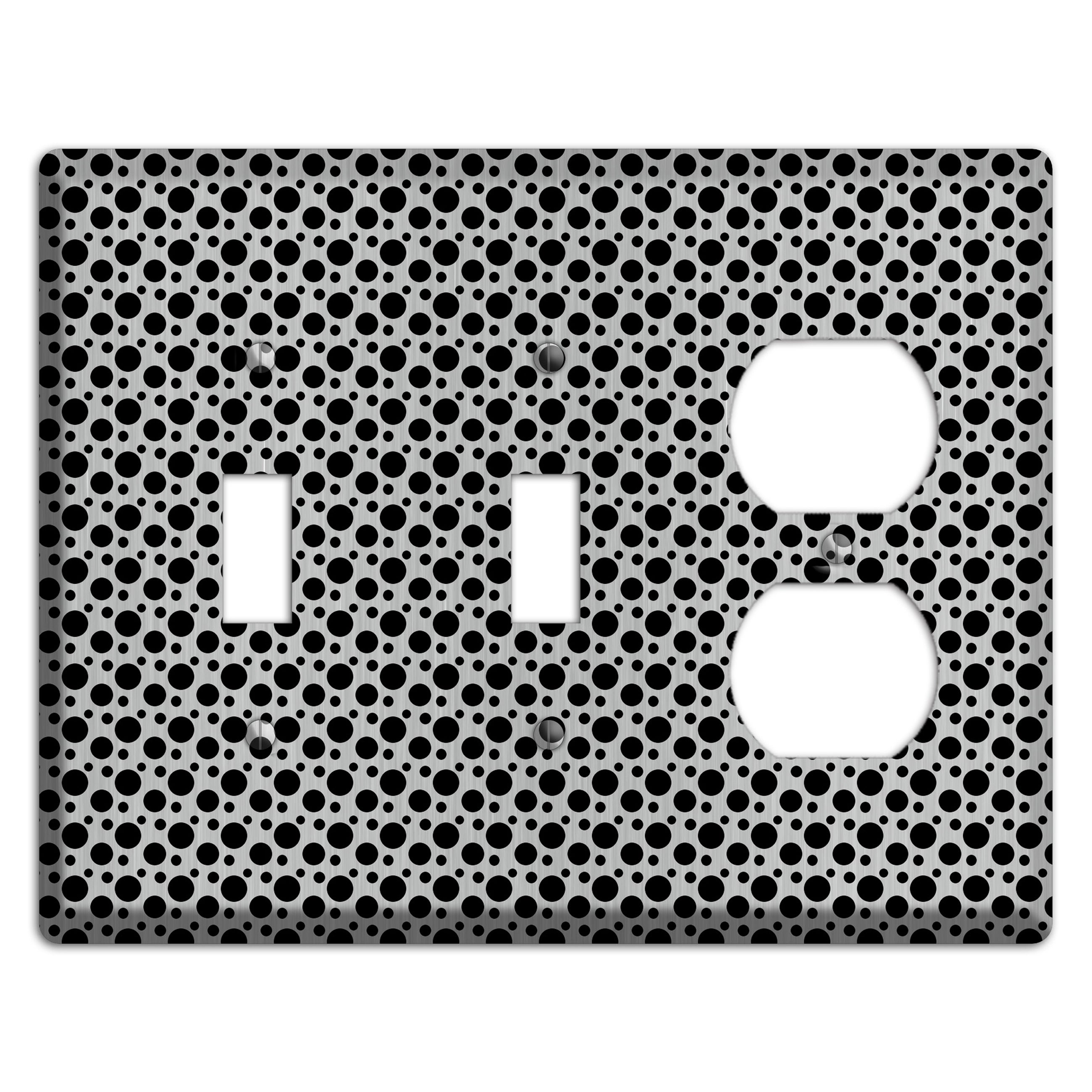 Small and Tiny Polka Dots Stainless 2 Toggle / Duplex Wallplate