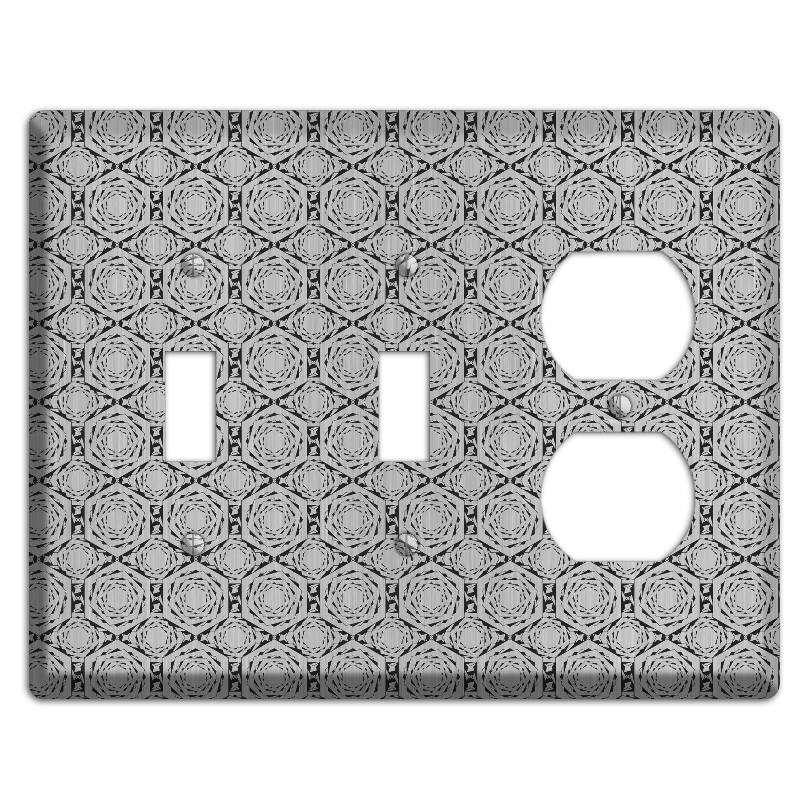Overly Hexagon Rotation  Stainless 2 Toggle / Duplex Wallplate