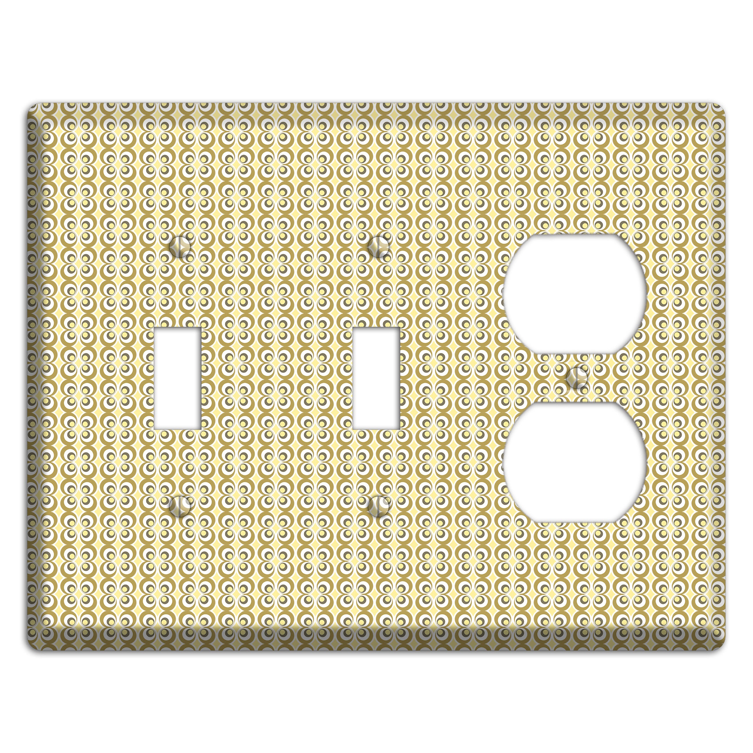Yellow Offset Bullseye 2 Toggle / Duplex Wallplate