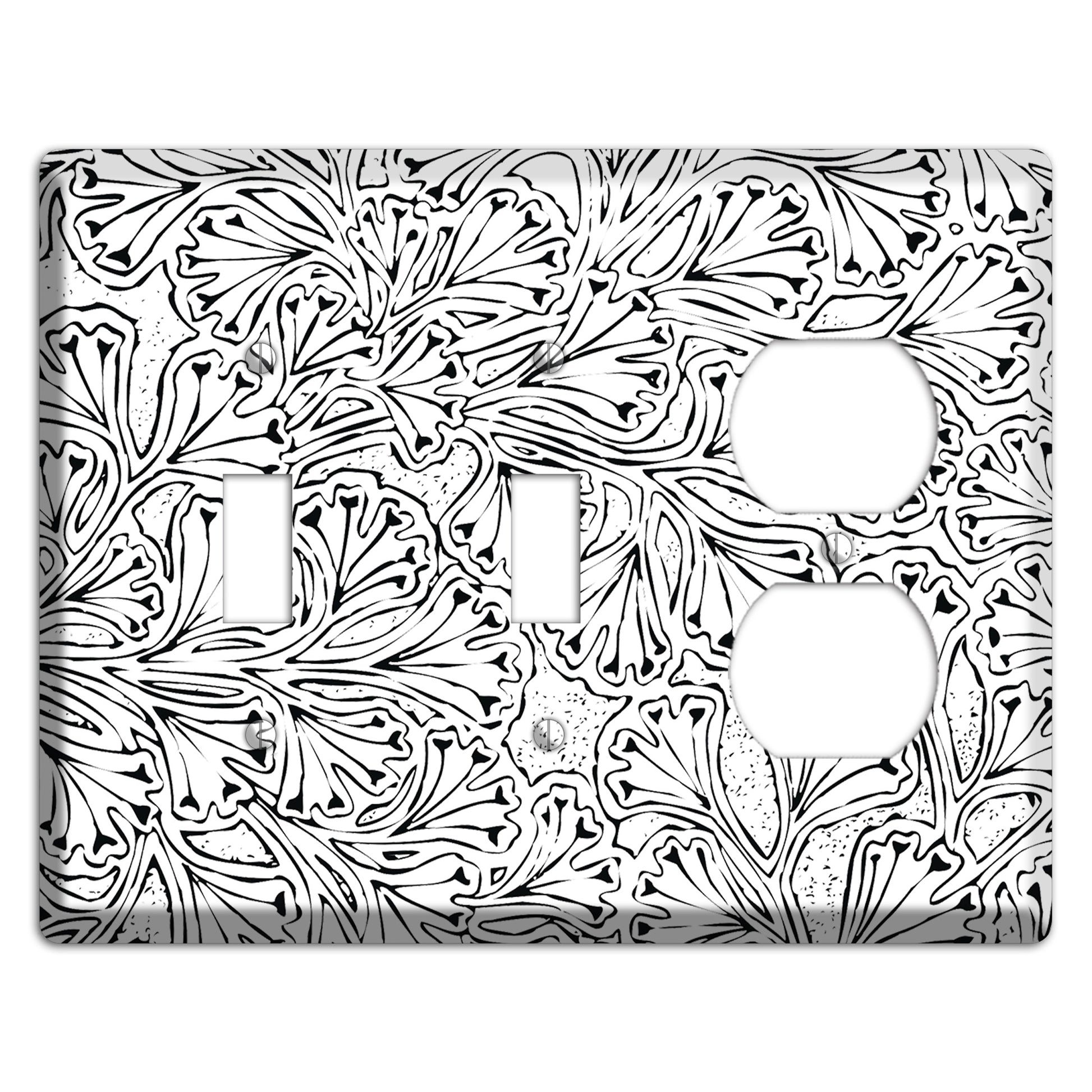Deco Aqua Interlocking Floral 2 Toggle / Duplex Wallplate