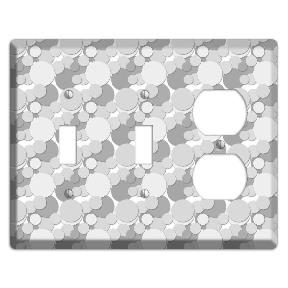 Multi Grey Bubble Dots 2 Toggle / Duplex Wallplate