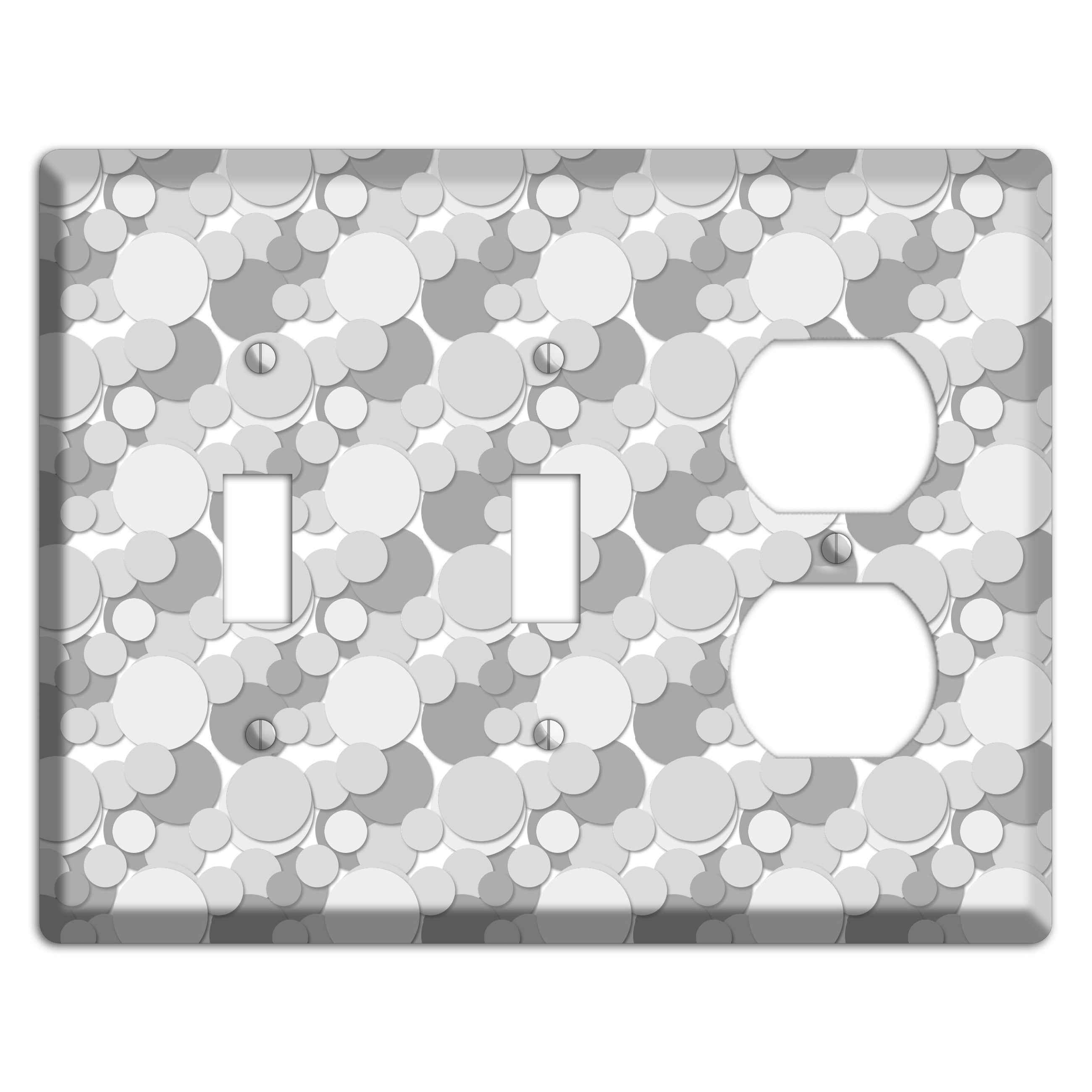 Multi Grey Bubble Dots 2 Toggle / Duplex Wallplate