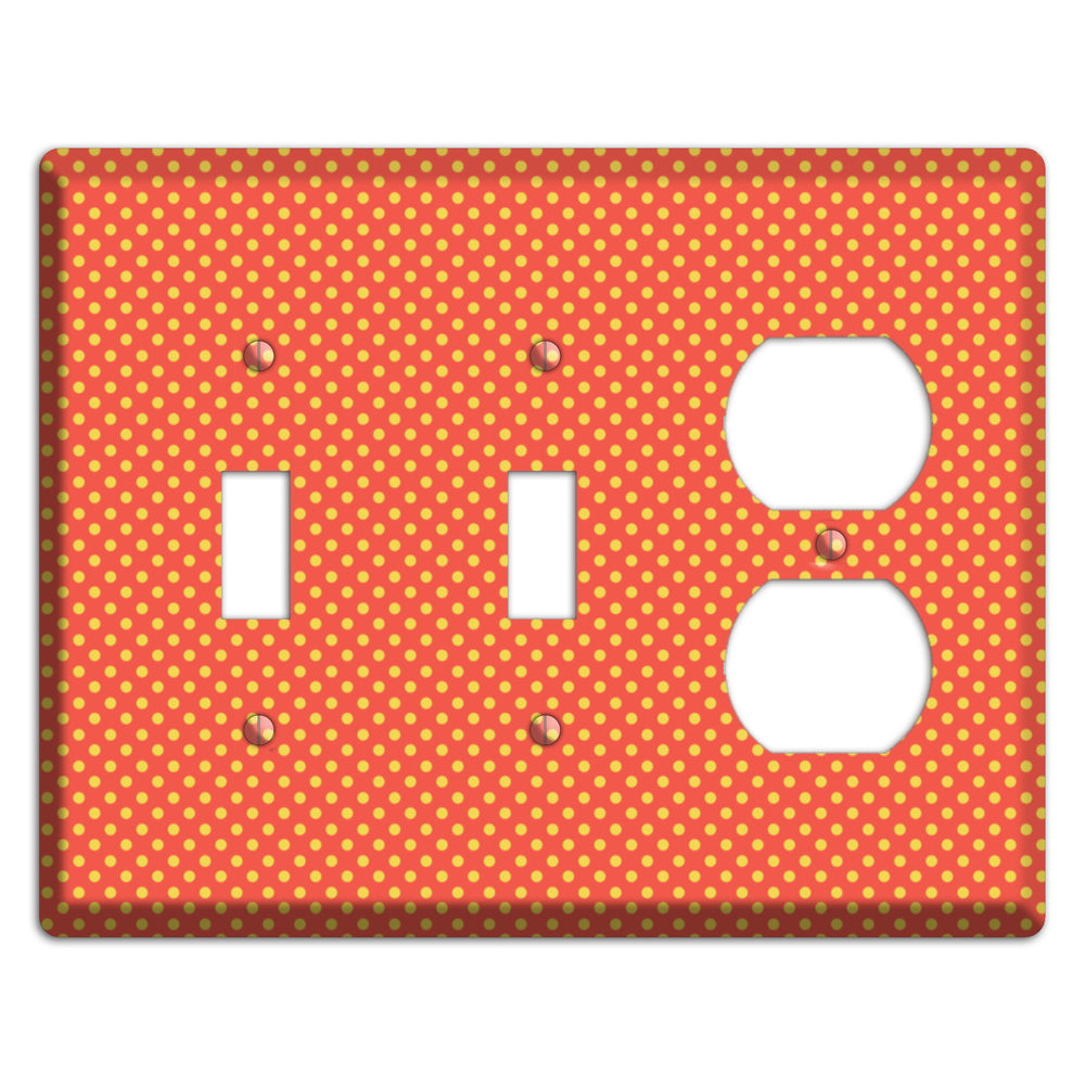 Orange Multi Tiny Polka Dots 2 Toggle / Duplex Wallplate