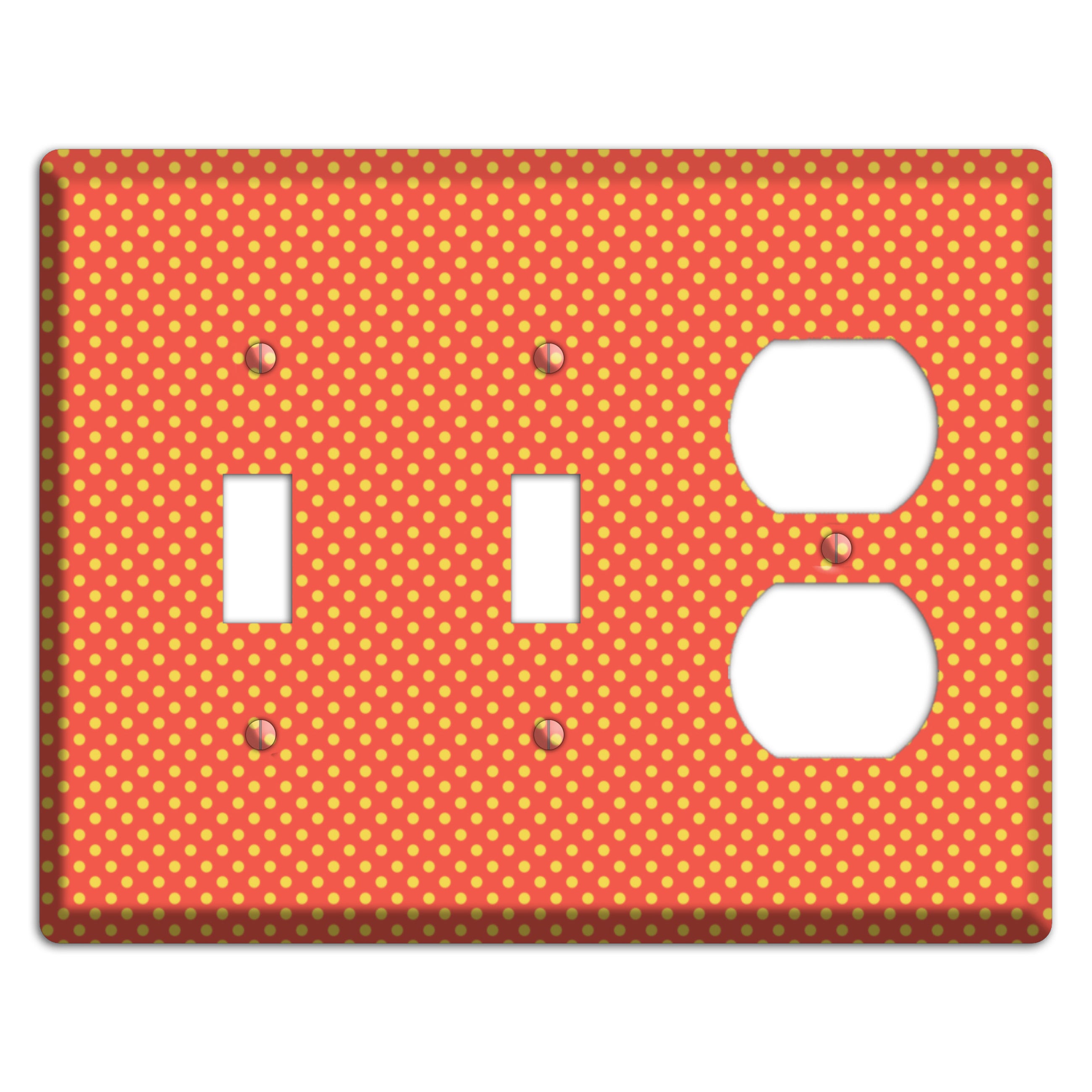 Orange Multi Tiny Polka Dots 2 Toggle / Duplex Wallplate