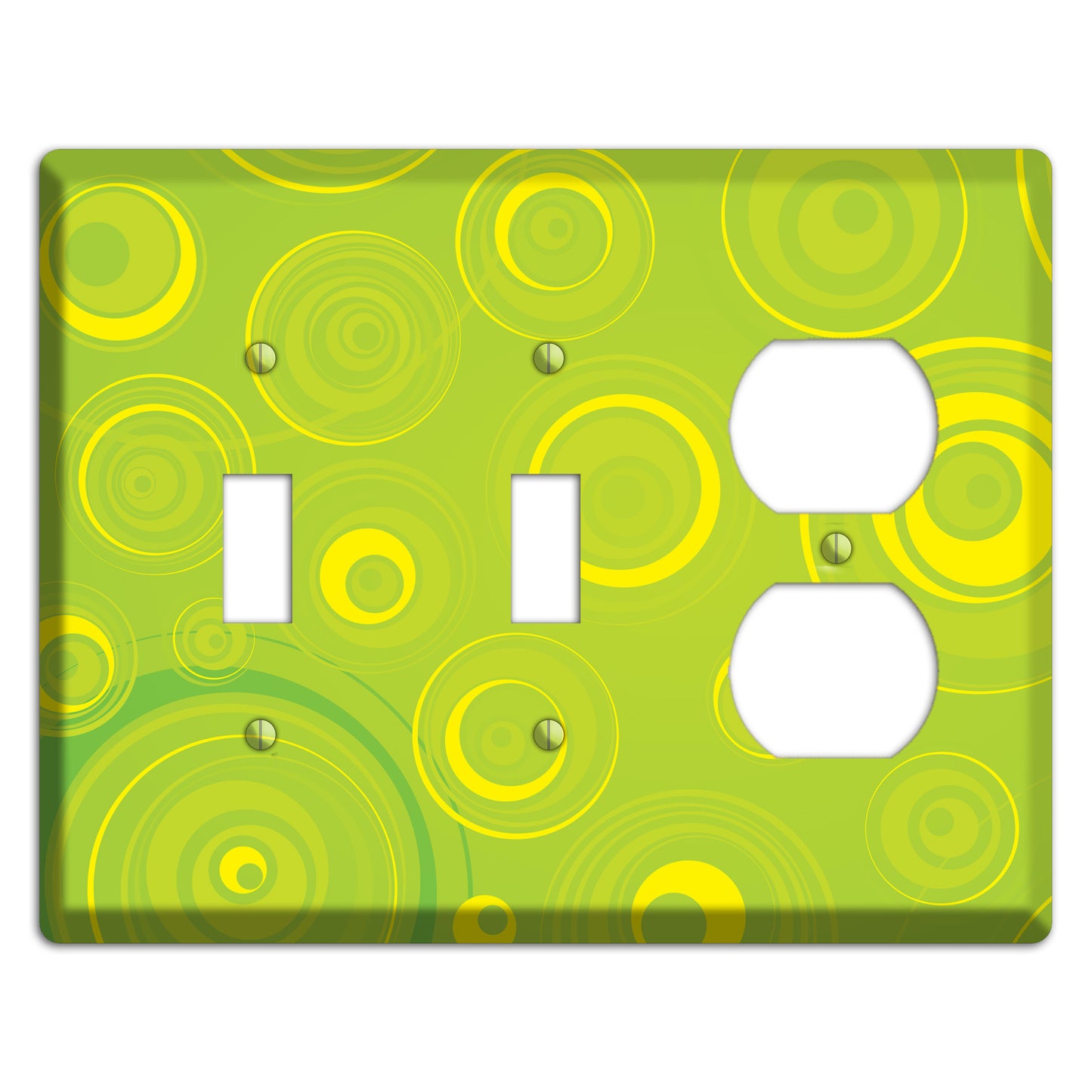 Green-yellow Circles 2 Toggle / Duplex Wallplate