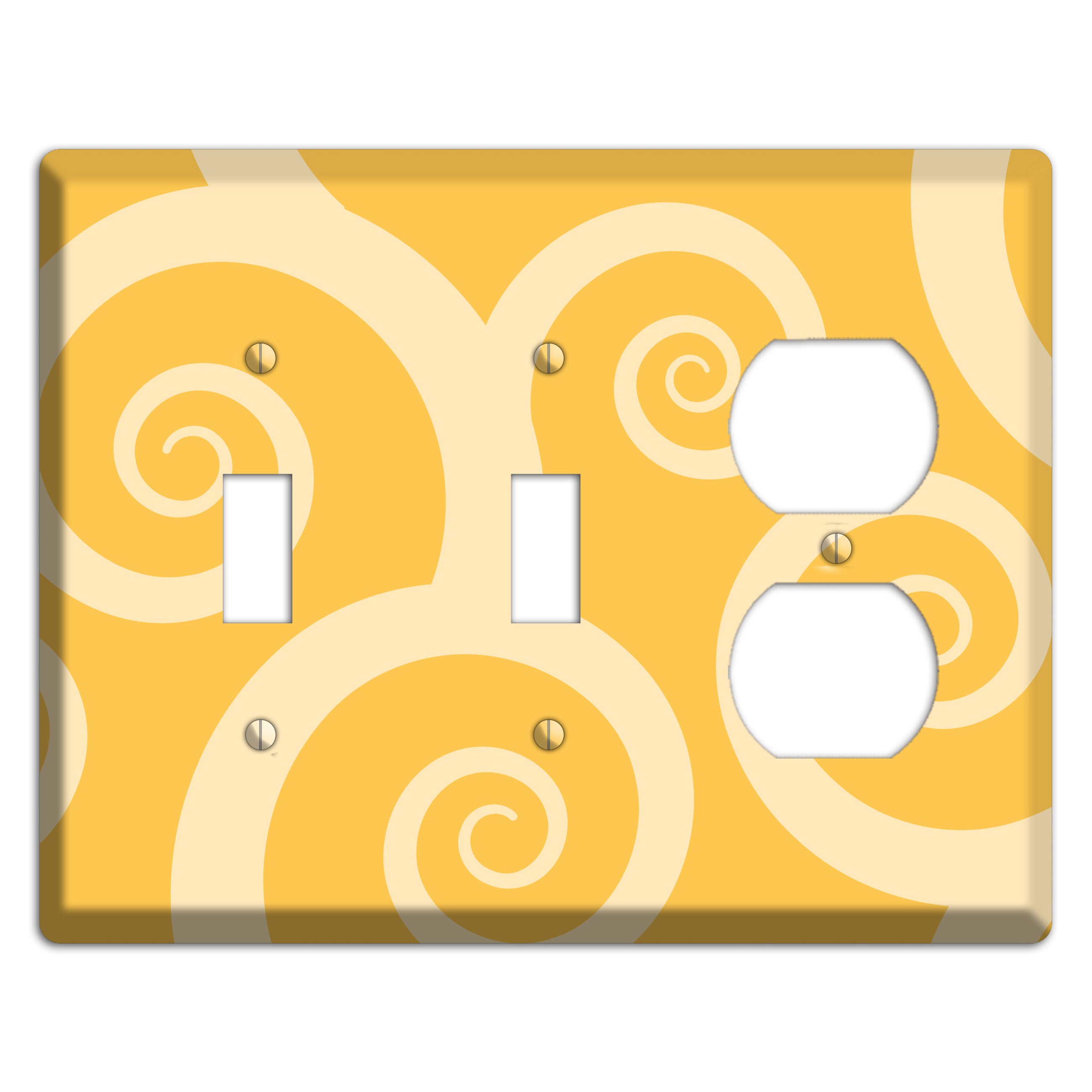Yellow Tones Large Swirl 2 Toggle / Duplex Wallplate