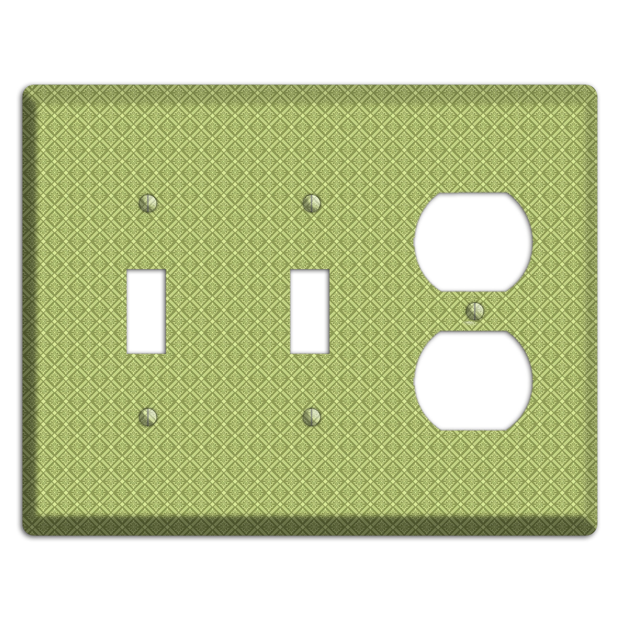 Small Green Damask Diamonds 2 Toggle / Duplex Wallplate