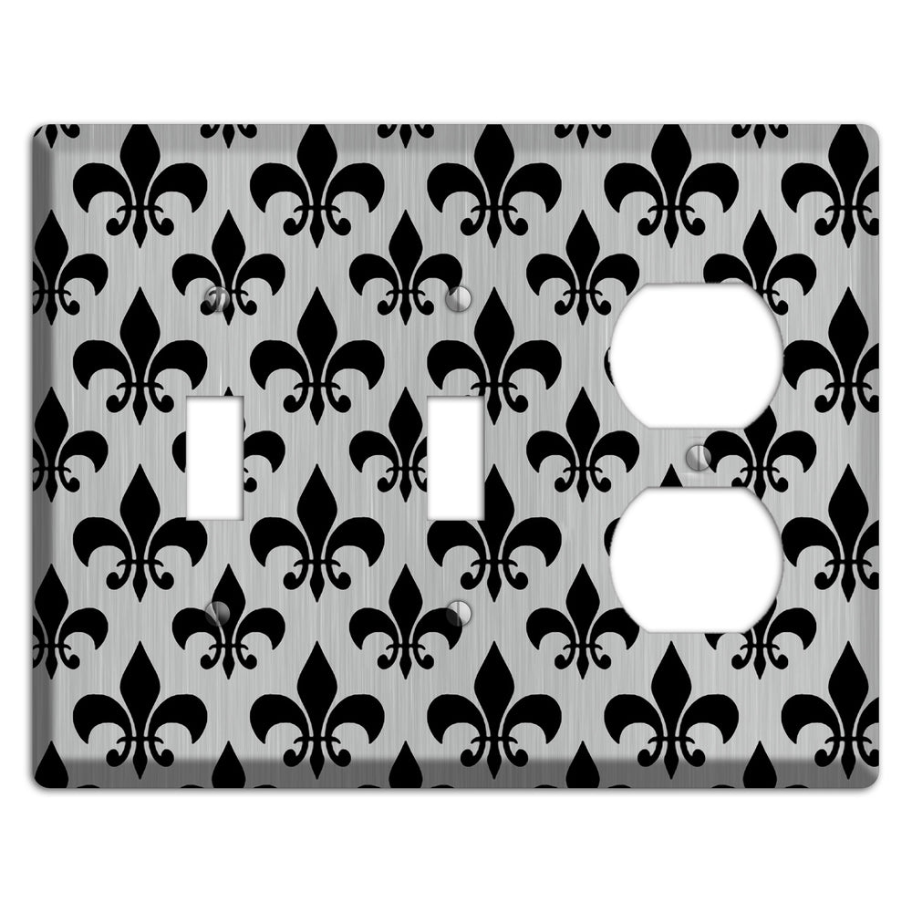 Fleur de Lis Stainless Steel 2 Toggle / Duplex Wallplate