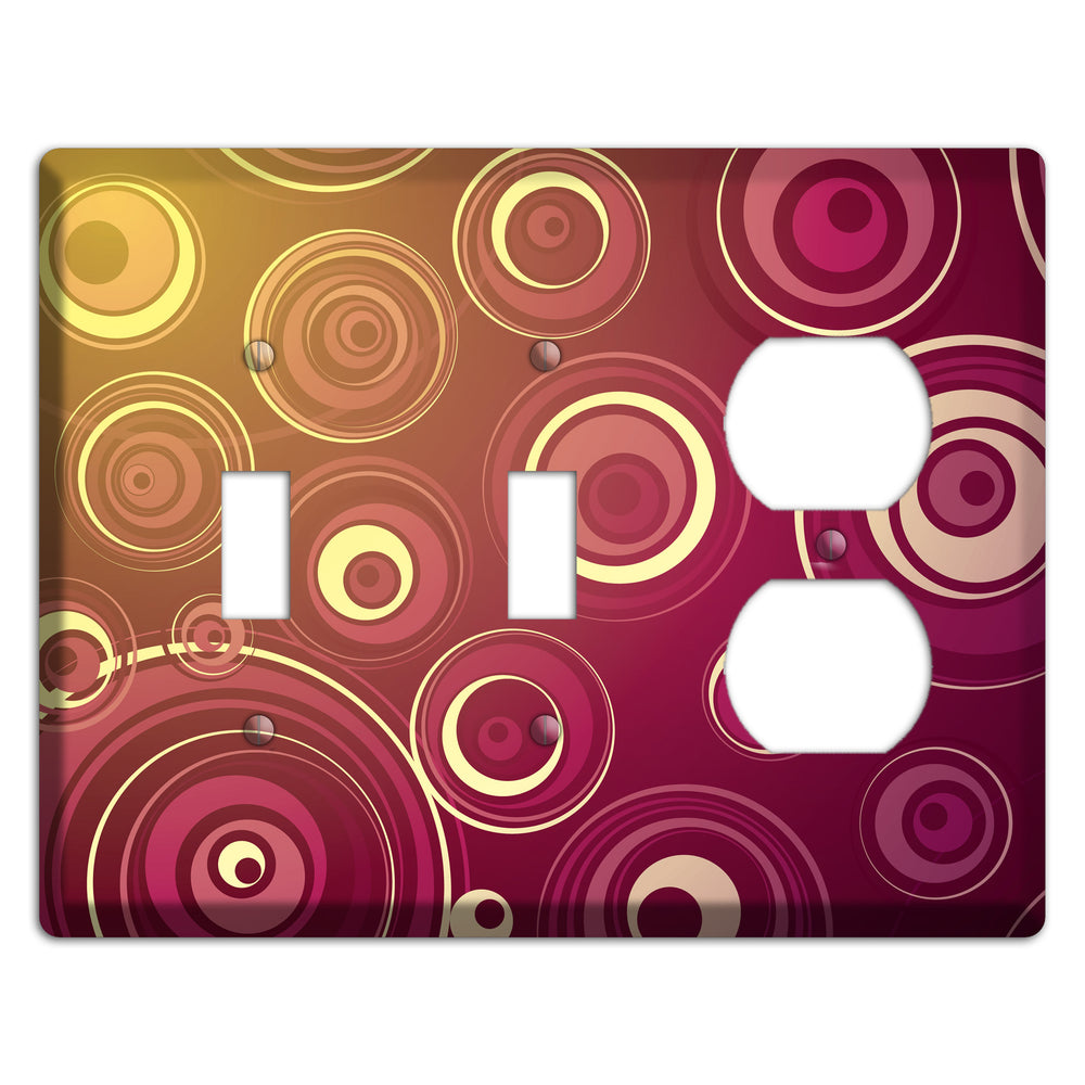 Maroon and Yellow Circles 2 Toggle / Duplex Wallplate