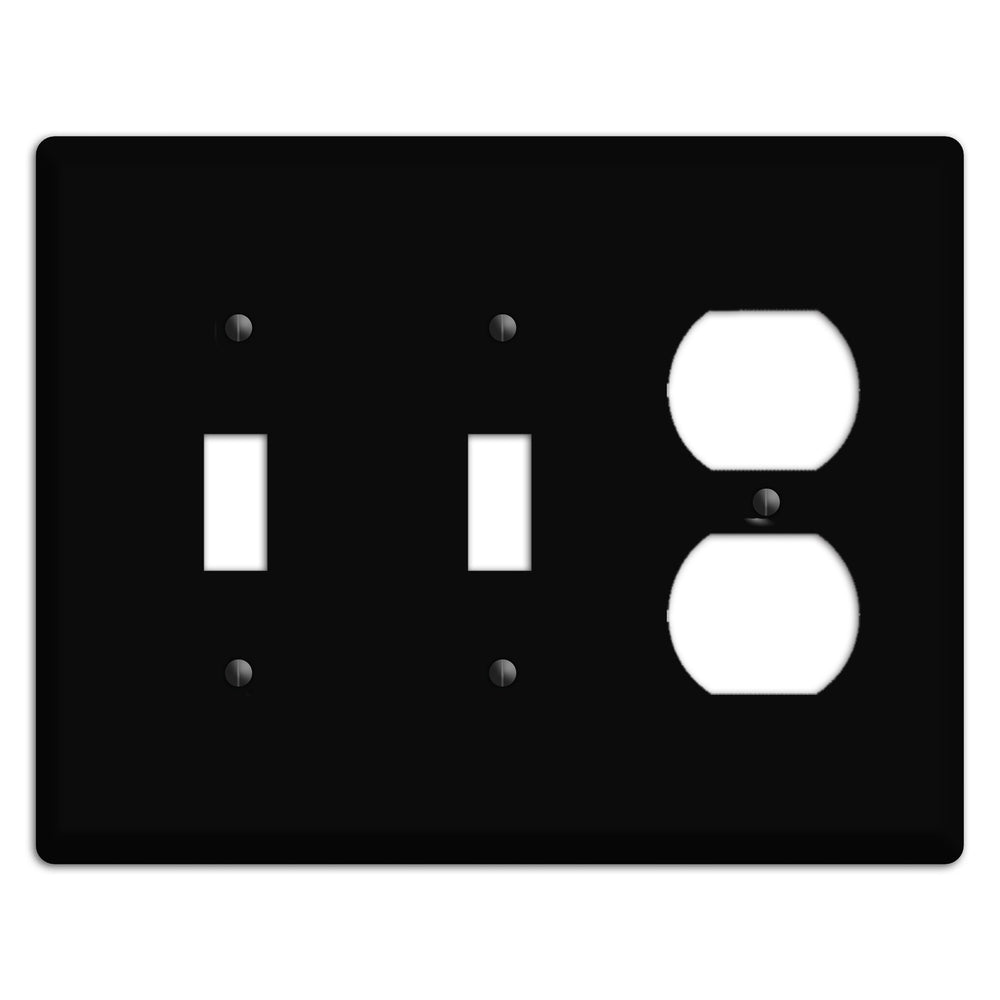 Satin Black Metal 2 Toggle / Duplex Wallplate