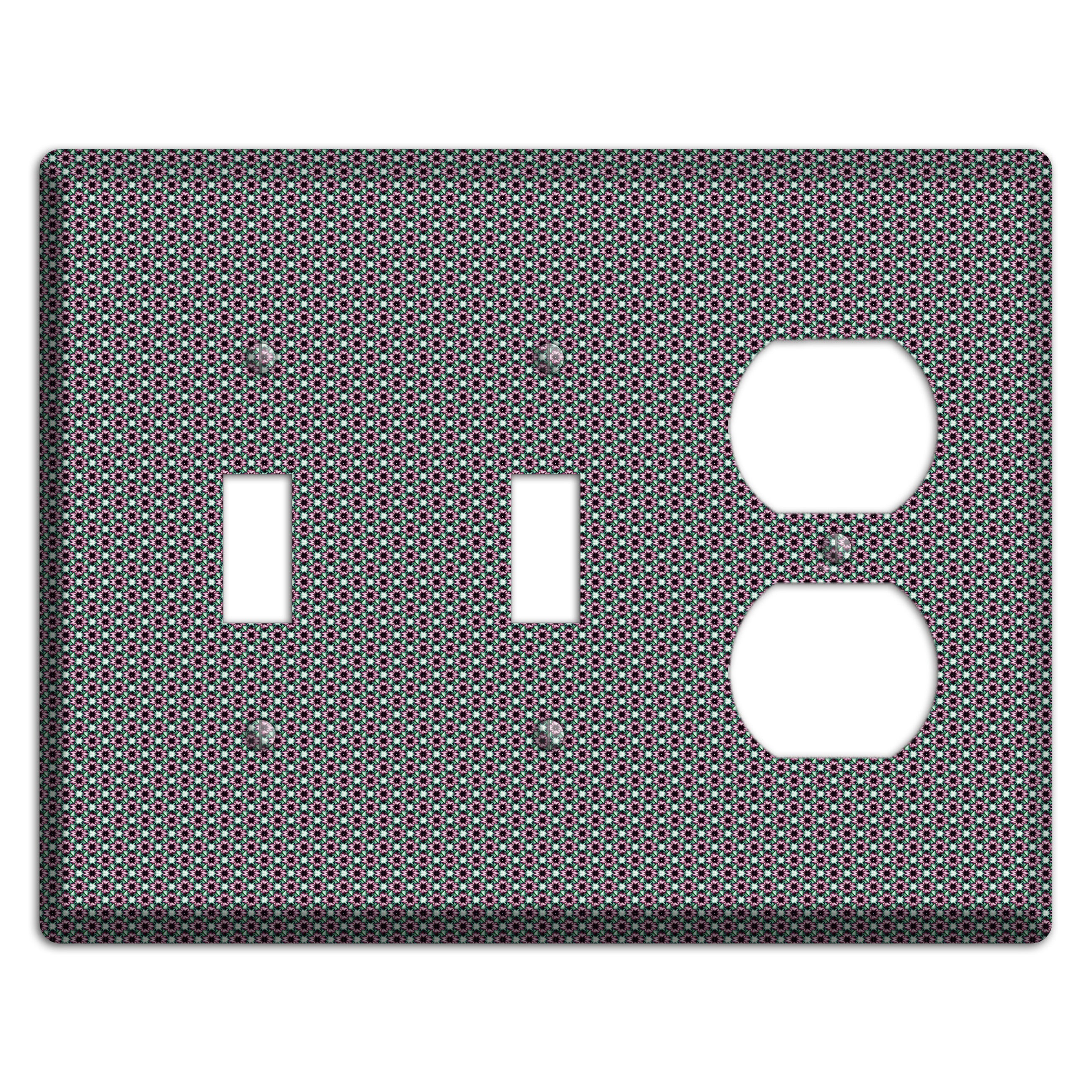 Green Red Grey Geometric 2 Toggle / Duplex Wallplate