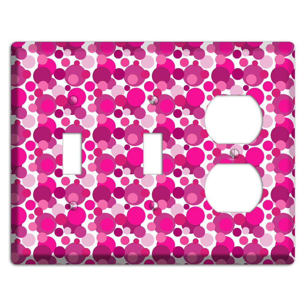 Multi Fuschia Bubble Dots 2 Toggle / Duplex Wallplate