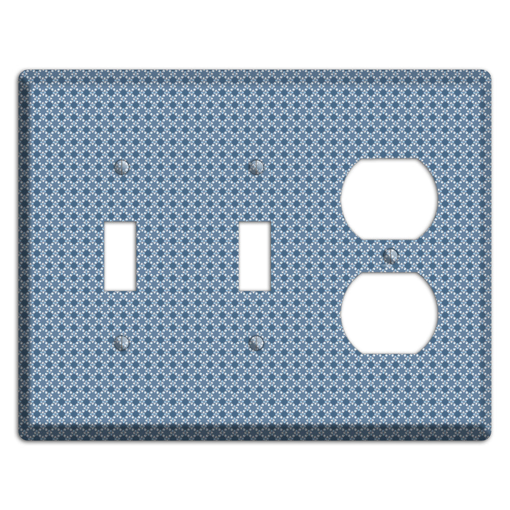 Multi Blue Checkered Foulard 2 Toggle / Duplex Wallplate