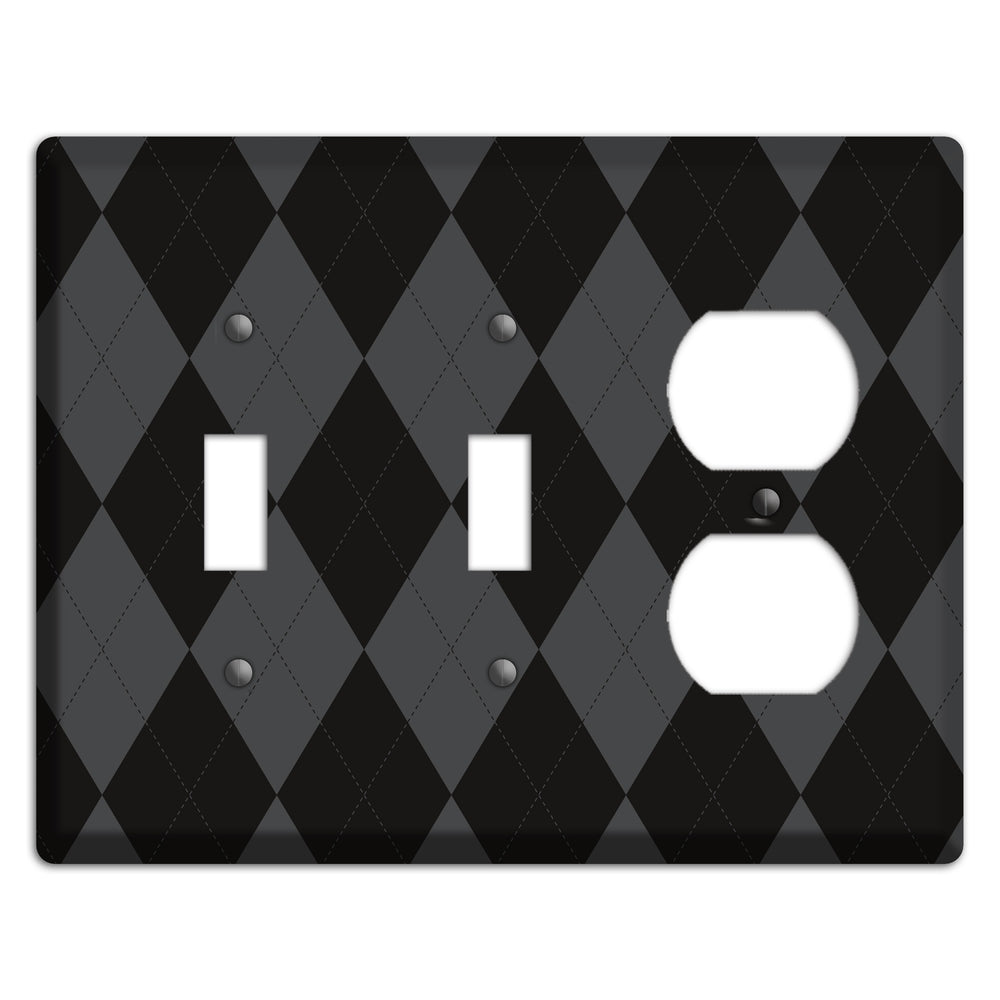 Black and Grey Argyle 2 Toggle / Duplex Wallplate