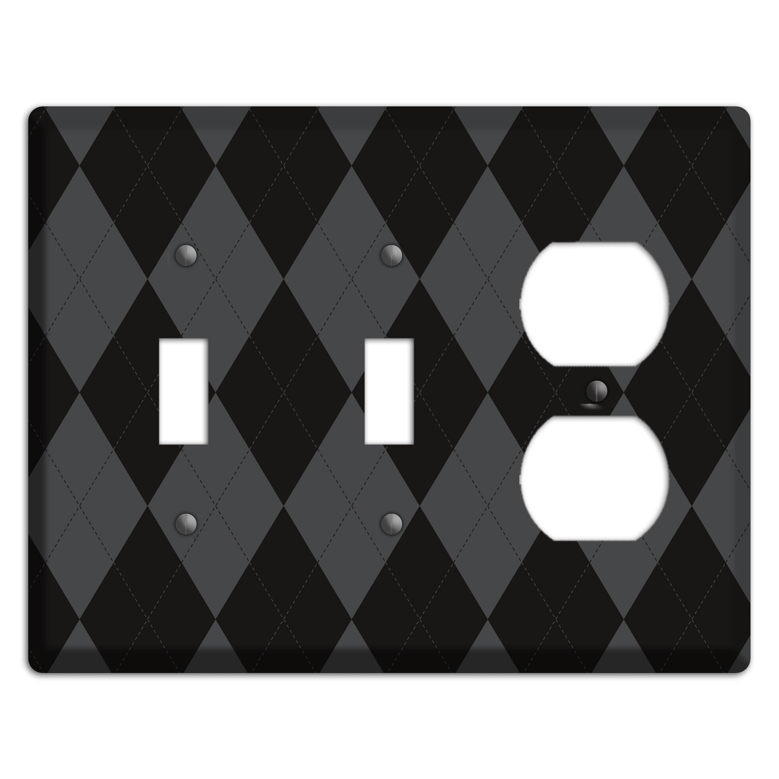 Black and Grey Argyle 2 Toggle / Duplex Wallplate