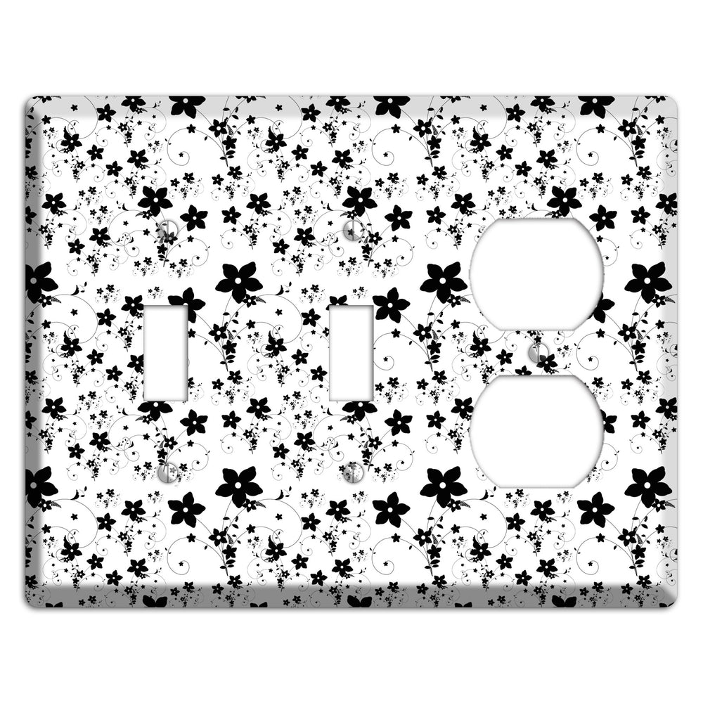 Black and White Flowers 2 Toggle / Duplex Wallplate