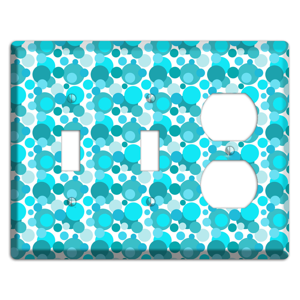 Multi Turquoise Bubble Dots 2 Toggle / Duplex Wallplate