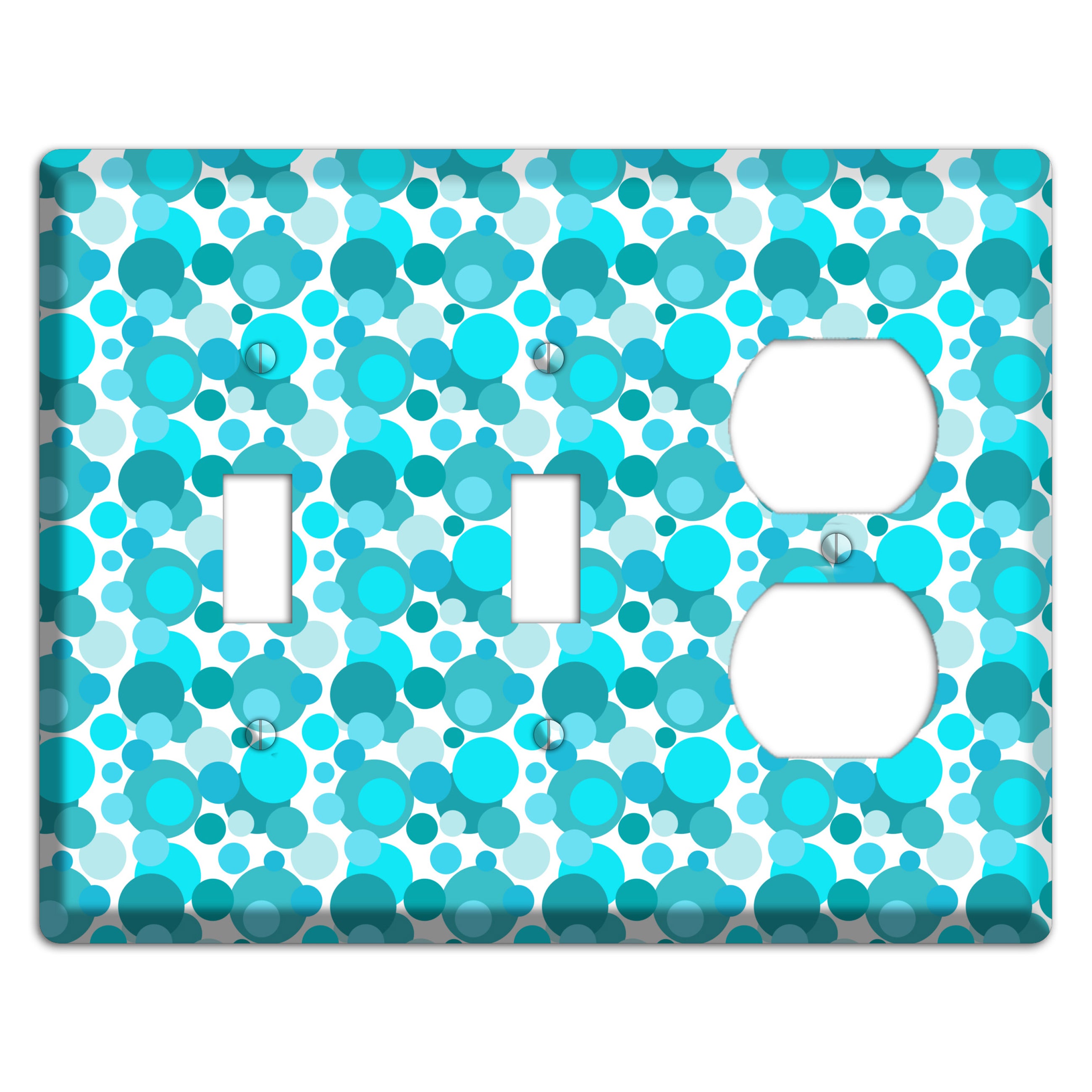 Multi Turquoise Bubble Dots 2 Toggle / Duplex Wallplate